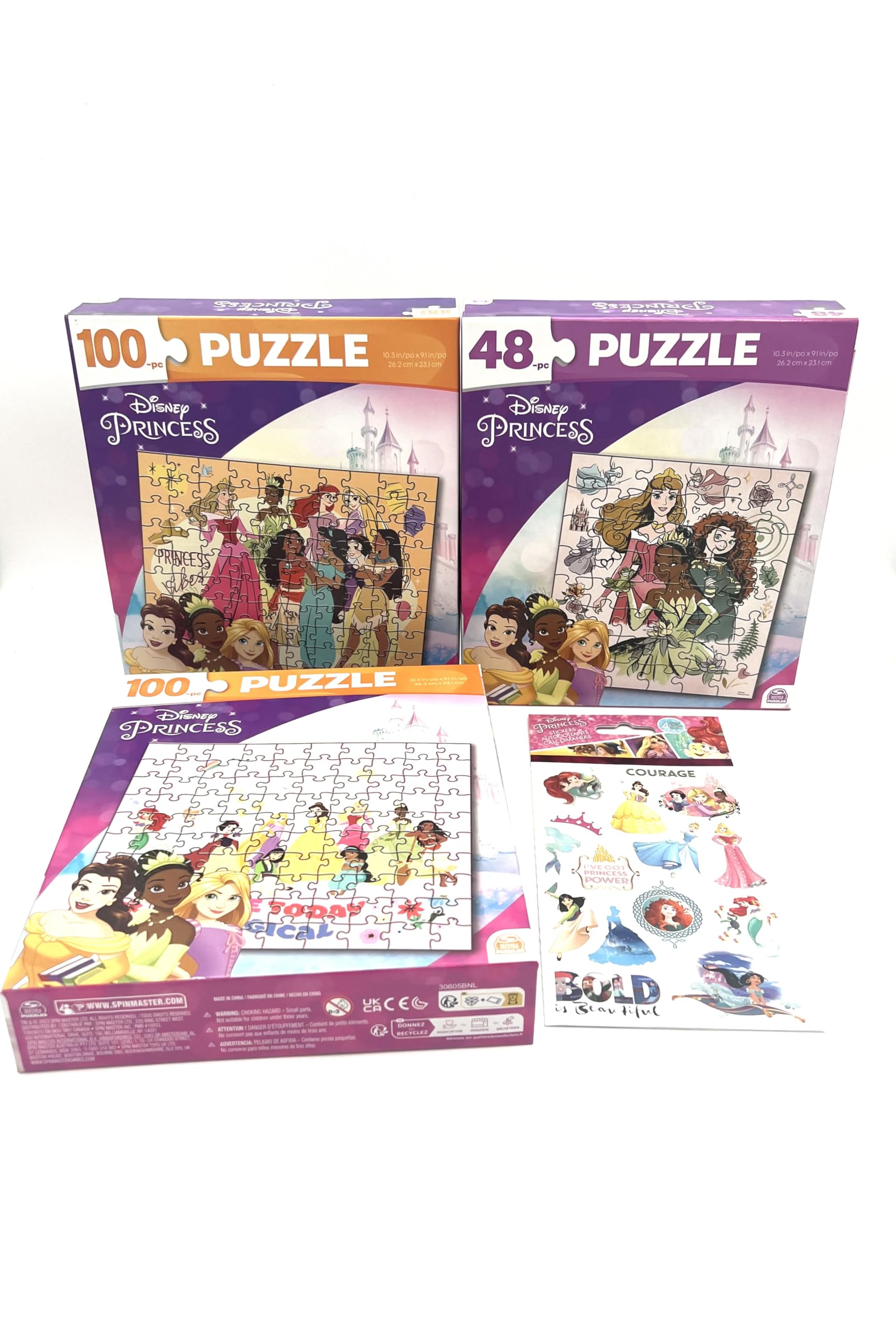 Foto 1 | Rompecabezas De Princesas De Disney, Paquete De 3 Unidades, Para Niños De 4 A 8 Años+248 Piezas - Venta Internacional.