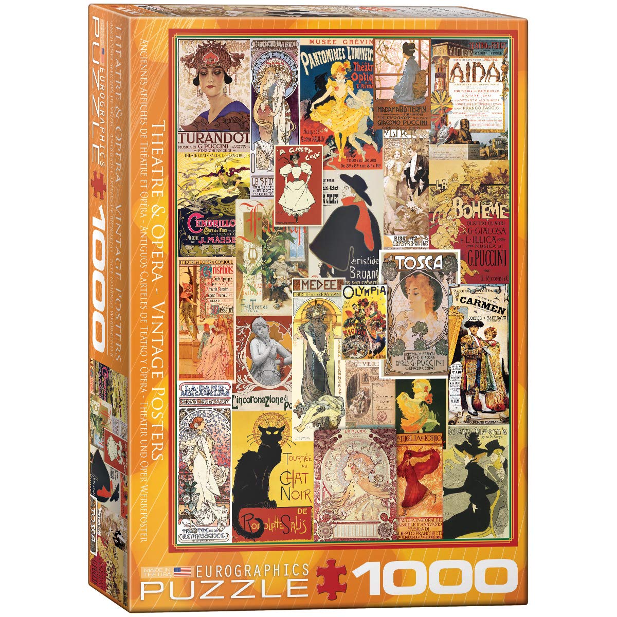Foto 2 pulgar | Puzzle Eurographics, Collage Vintage De Ópera Y Teatro, 1000 Piezas - Venta Internacional.