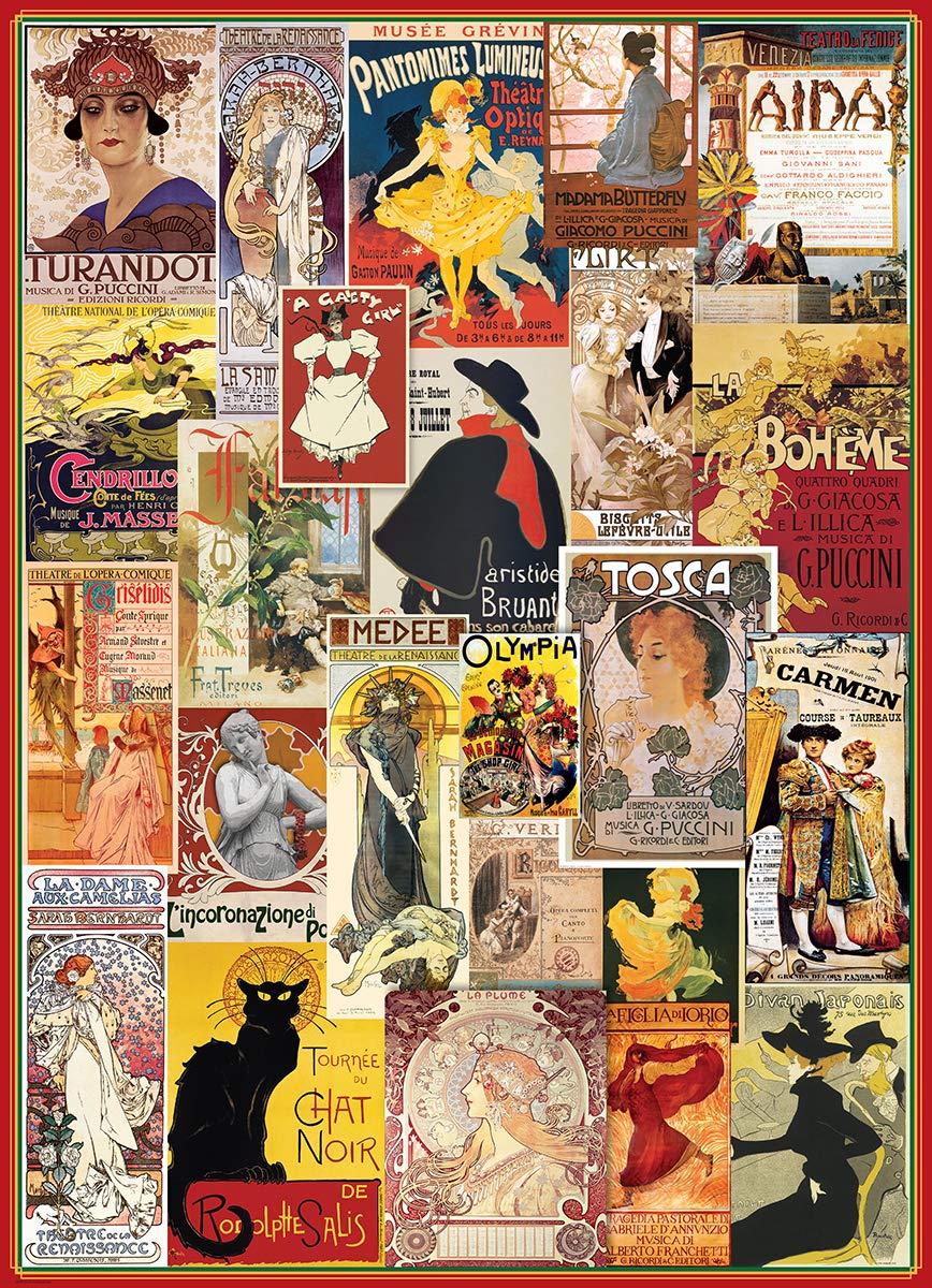 Foto 3 pulgar | Puzzle Eurographics, Collage Vintage De Ópera Y Teatro, 1000 Piezas - Venta Internacional.