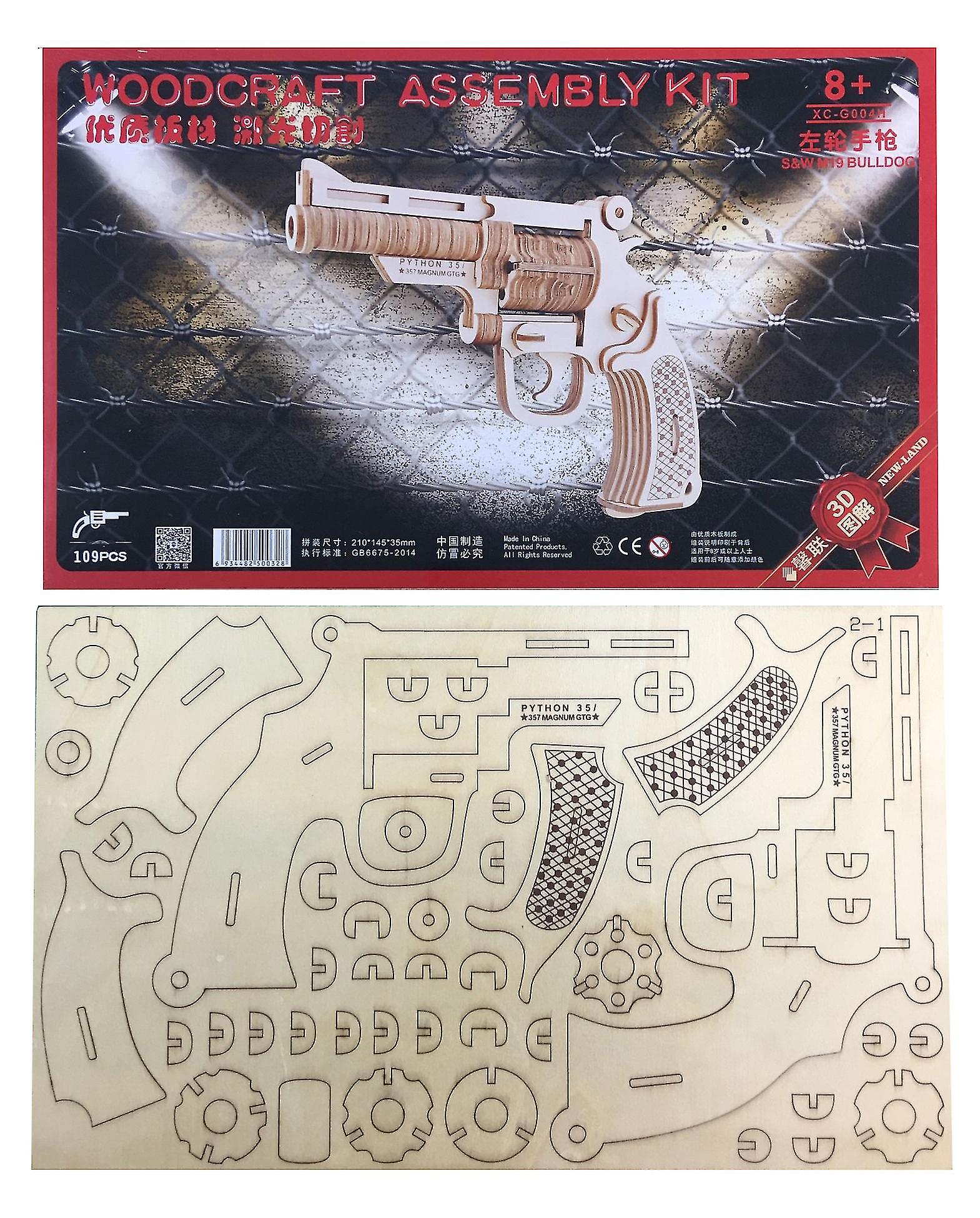 Foto 3 pulgar | Maqueta De Pistola Láser De Rompecabezas De Madera 3d Diy Para Inteligencia - Venta Internacional.