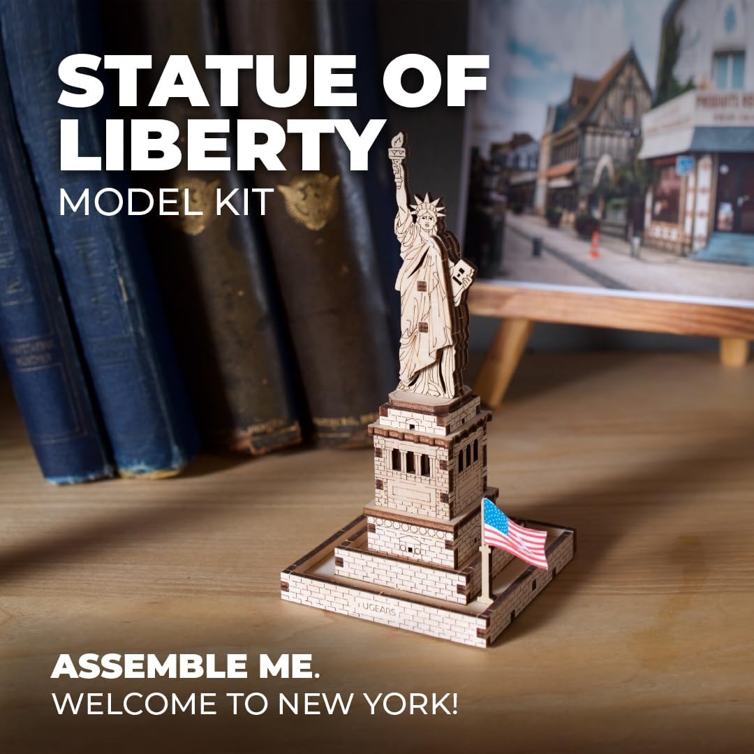 Foto 4 pulgar | Puzle 3d Ugears Estatua De La Libertad, Modelo De Madera, 46 Piezas - Venta Internacional.