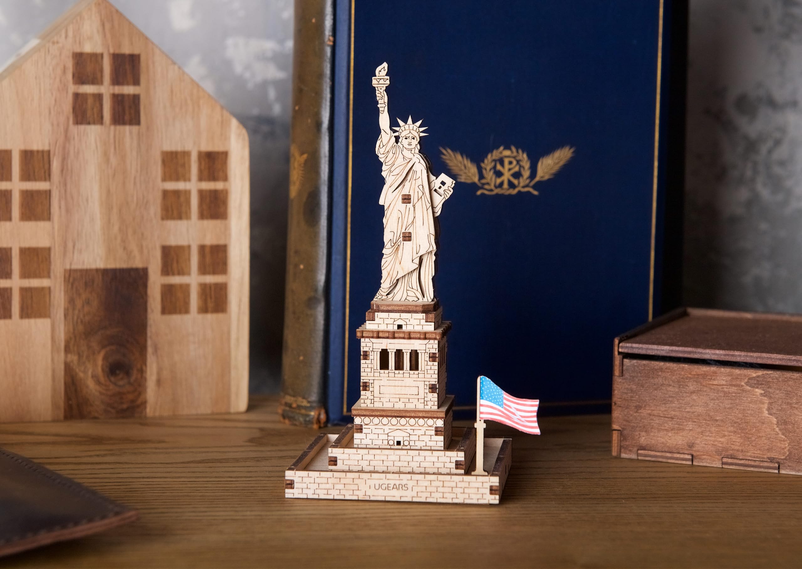 Foto 8 pulgar | Puzle 3d Ugears Estatua De La Libertad, Modelo De Madera, 46 Piezas - Venta Internacional.