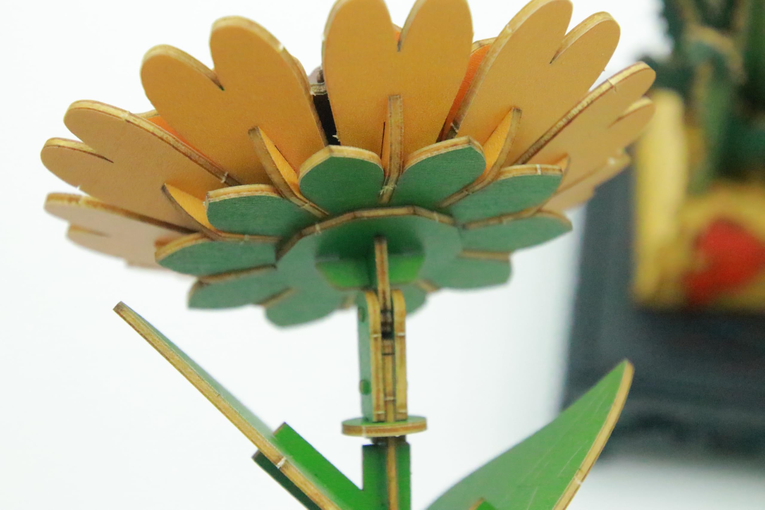 Foto 5 pulgar | Kit De Rompecabezas De Flores De Madera 3d Para Bricolaje Con Ramo Botánico Con Jarrón - Venta Internacional.