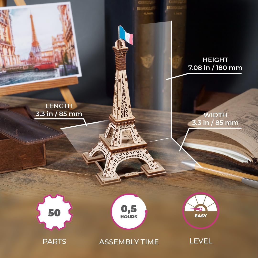 Foto 3 pulgar | Puzle 3d Ugears Modelo Torre Eiffel De París, 50 Piezas, Para Adultos - Venta Internacional.