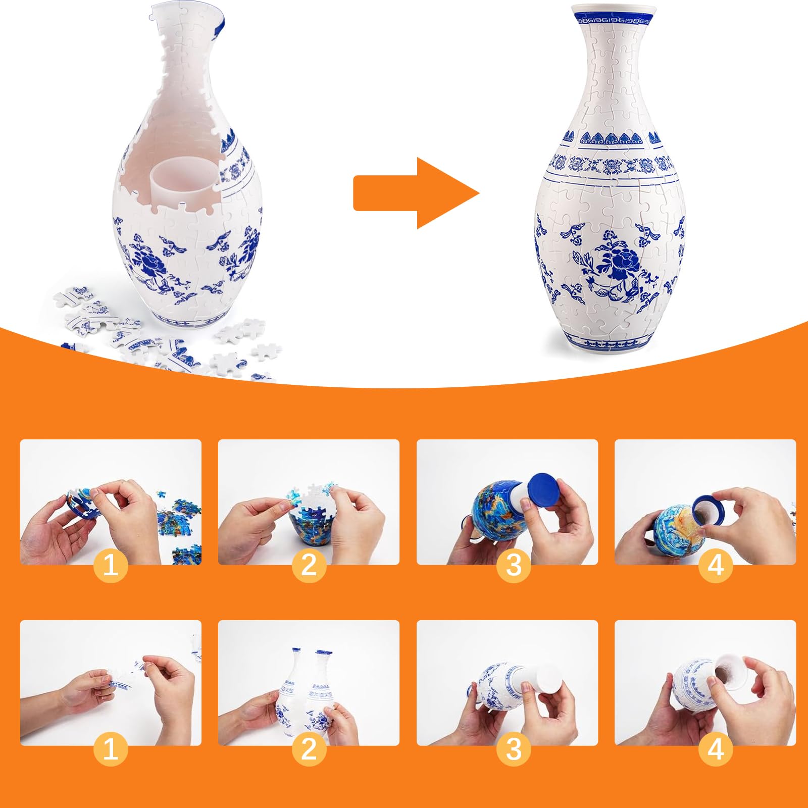 Foto 4 pulgar | Jarrón De Rompecabezas 3d Genérico De 160 Piezas Para Adultos Con Florero - Venta Internacional.