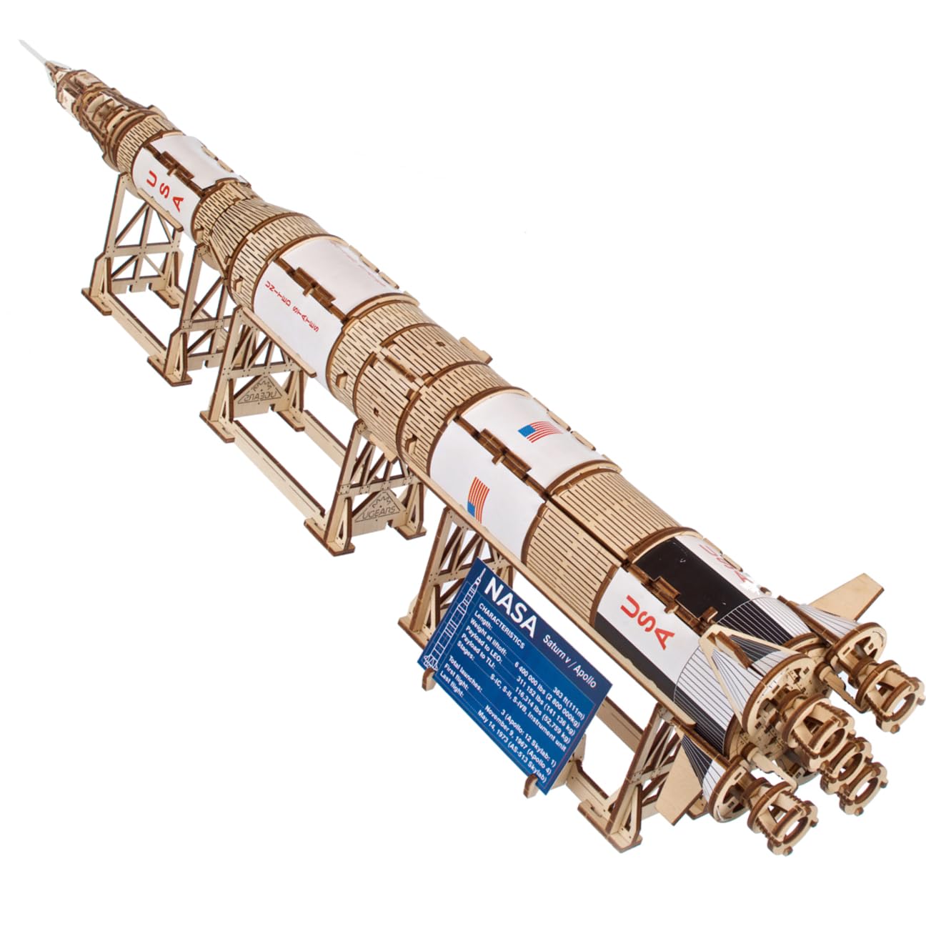 Foto 2 pulgar | Maqueta De Cohete Ugears Nasa Saturn V Space Shuttle 3d Wood - Venta Internacional.