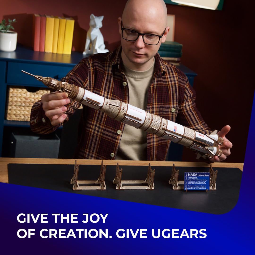 Foto 5 | Maqueta De Cohete Ugears Nasa Saturn V Space Shuttle 3d Wood - Venta Internacional.