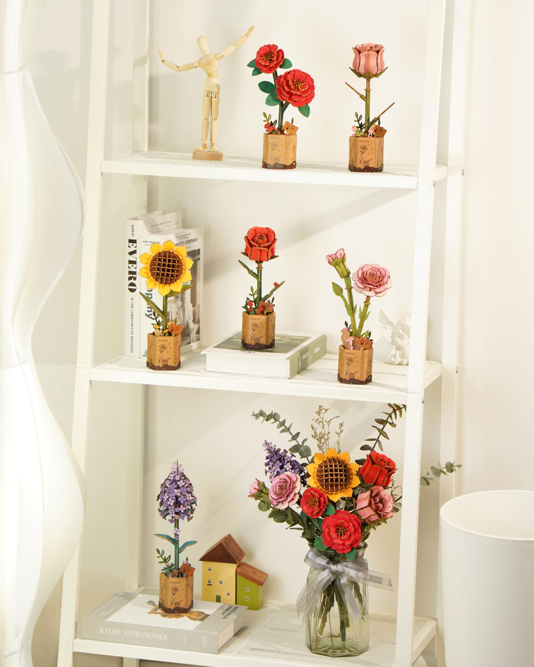 Foto 6 pulgar | Puzzle 3d Flor De Madera Rowood Artificial Flower Tw042 Red Ro - Venta Internacional.