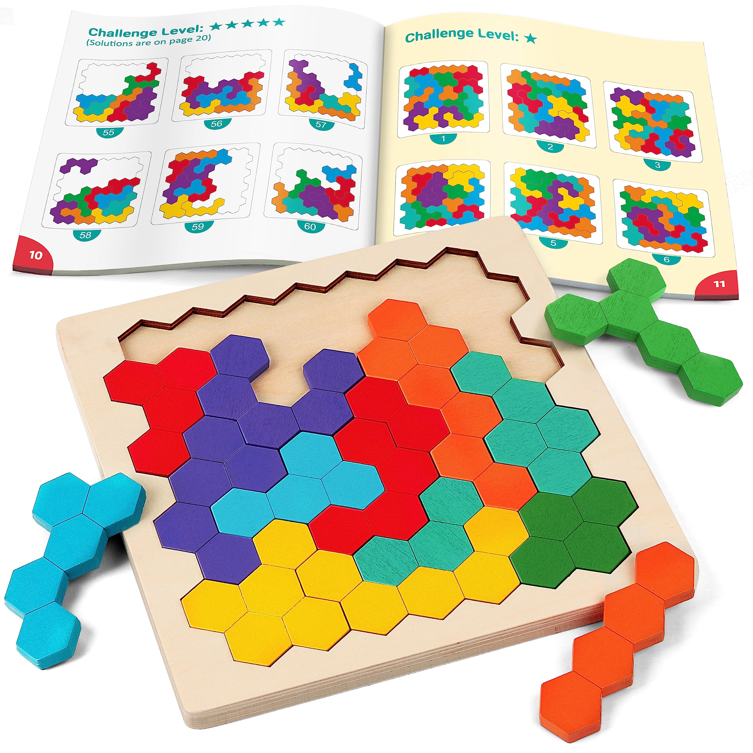 Foto 1 | Rompecabezas Puzzle Coogam De Madera Con Forma De Tangram Y Patrón De Color - Venta Internacional.