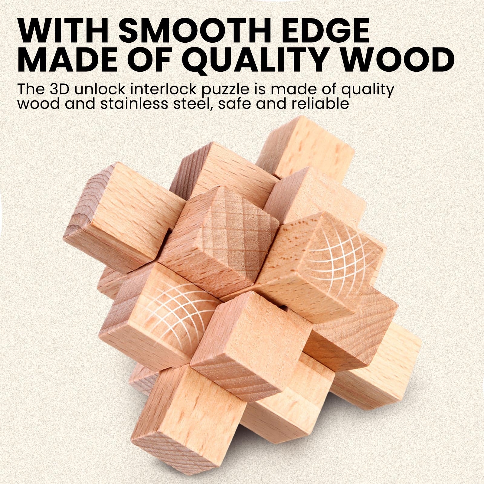 Foto 4 | Rompecabezas Syhood Brain Teaser, 14 Unidades, Para Adultos, Con Madera Y Metal - Venta Internacional.