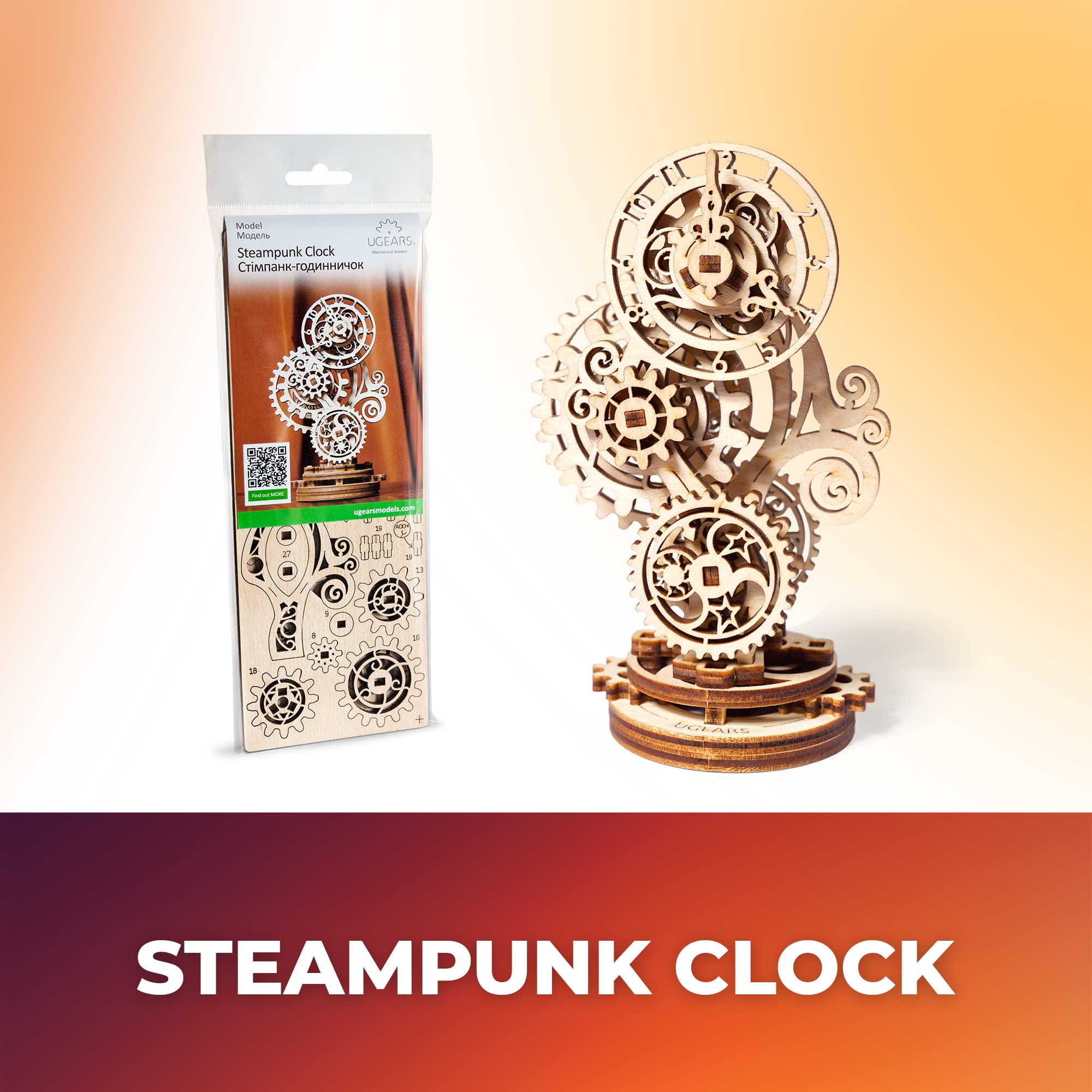 Foto 5 | Reloj Steampunk De Madera 3d Ugears Para Adultos, 40 Unidades - Venta Internacional.
