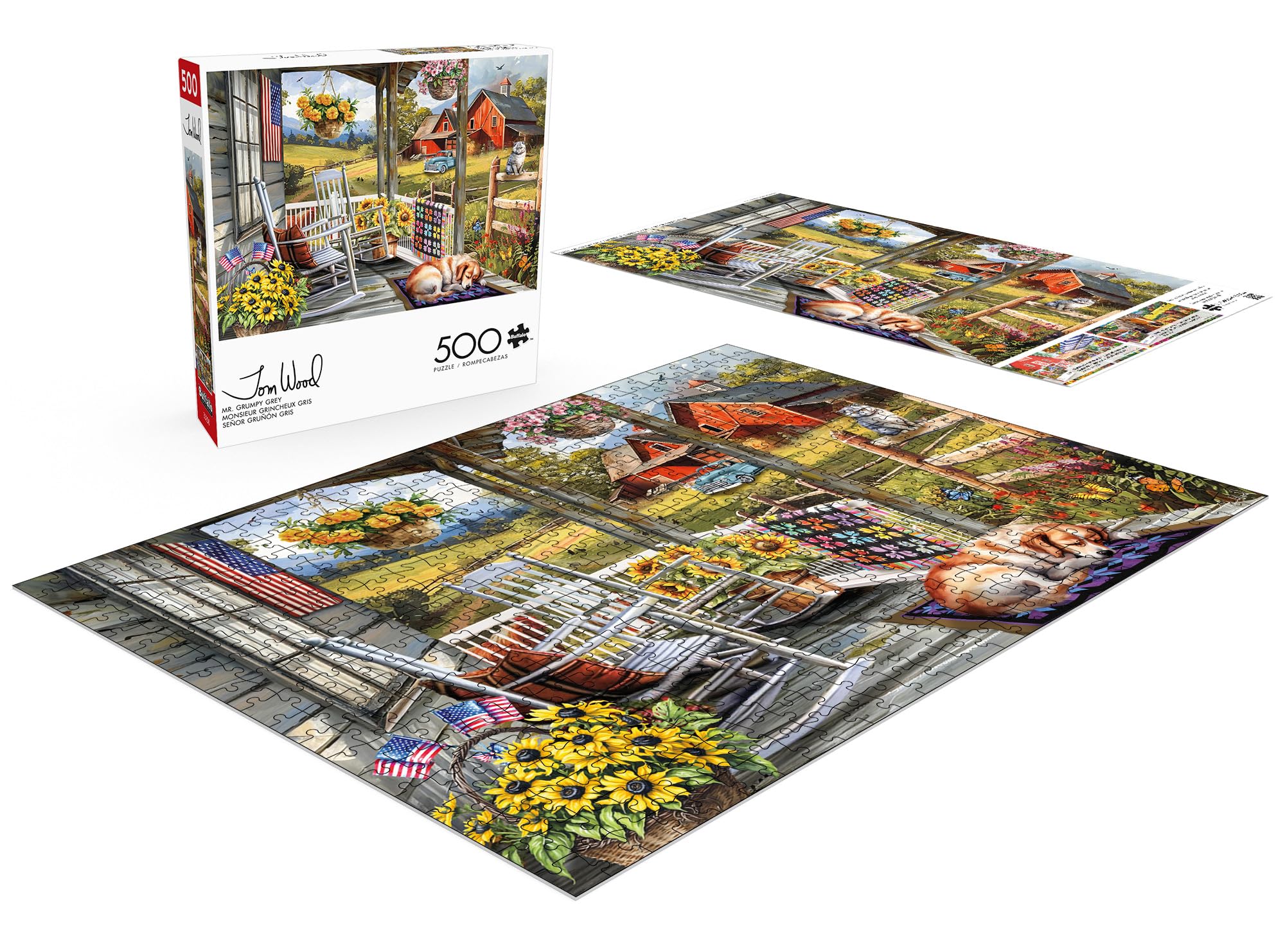Foto 4 | Rompecabezas Buffalo Games Mr. Grumpy Grey, 500 Piezas - Venta Internacional.