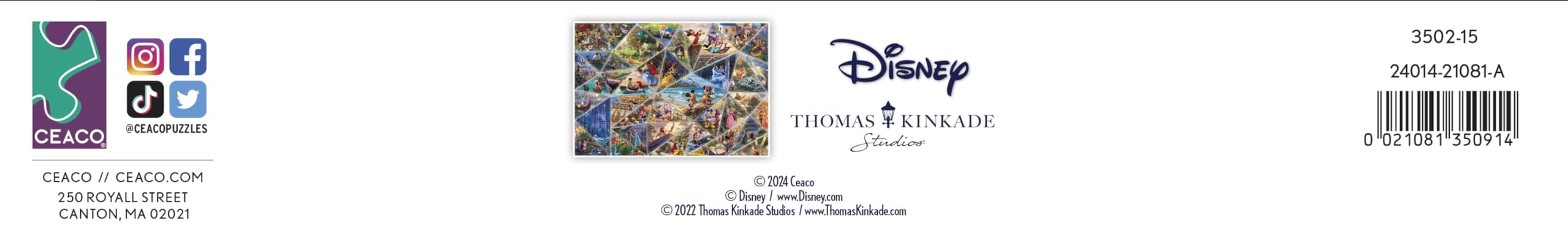 Foto 7 pulgar | Rompecabezas De Ceaco Thomas Kinkade Disney Collage De 2000 Piezas - Venta Internacional.
