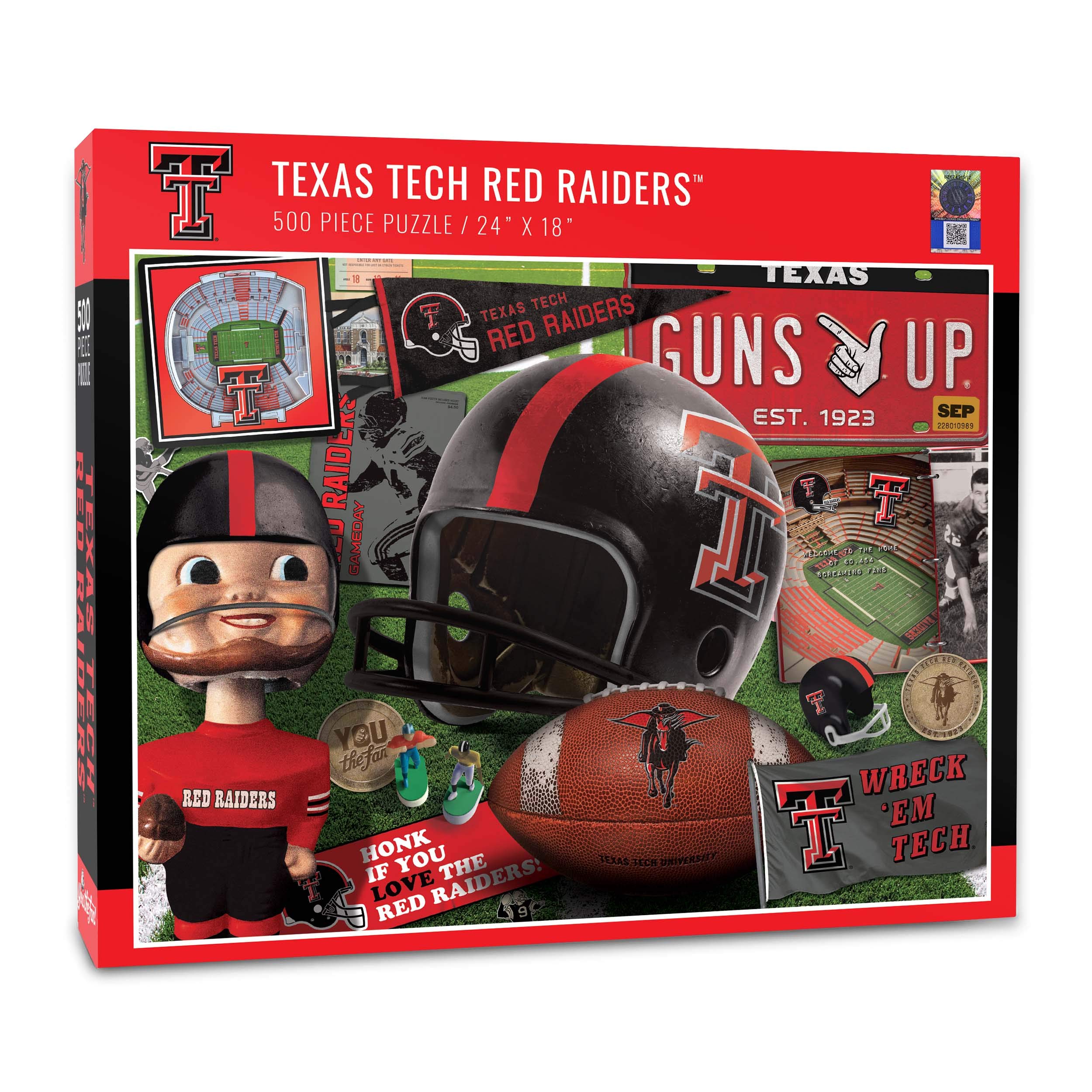 Foto 2 pulgar | Puzzle Youthefan, Serie Retro De Los Red Raiders De Texas Tech De La Ncaa - Venta Internacional.