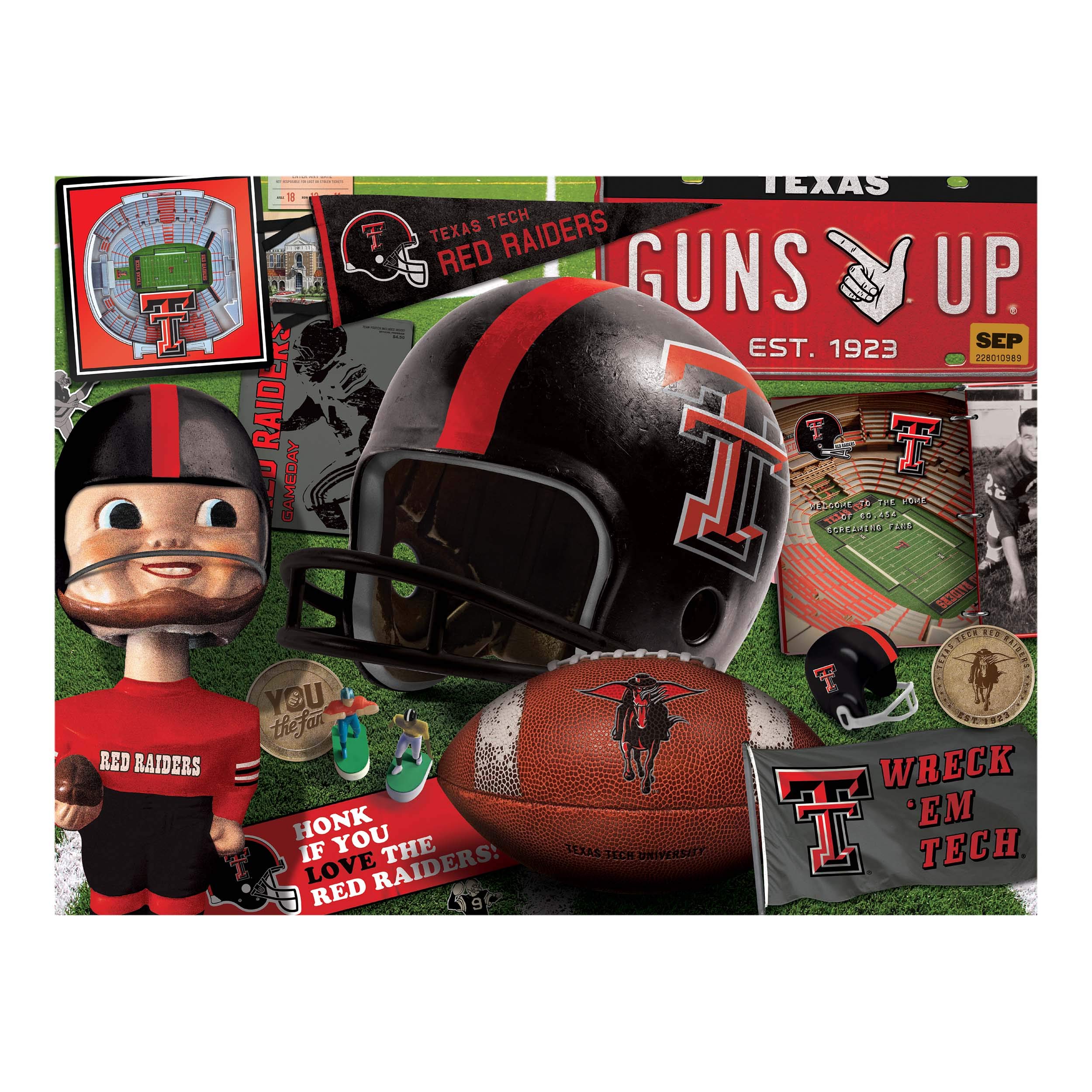 Foto 4 pulgar | Puzzle Youthefan, Serie Retro De Los Red Raiders De Texas Tech De La Ncaa - Venta Internacional.