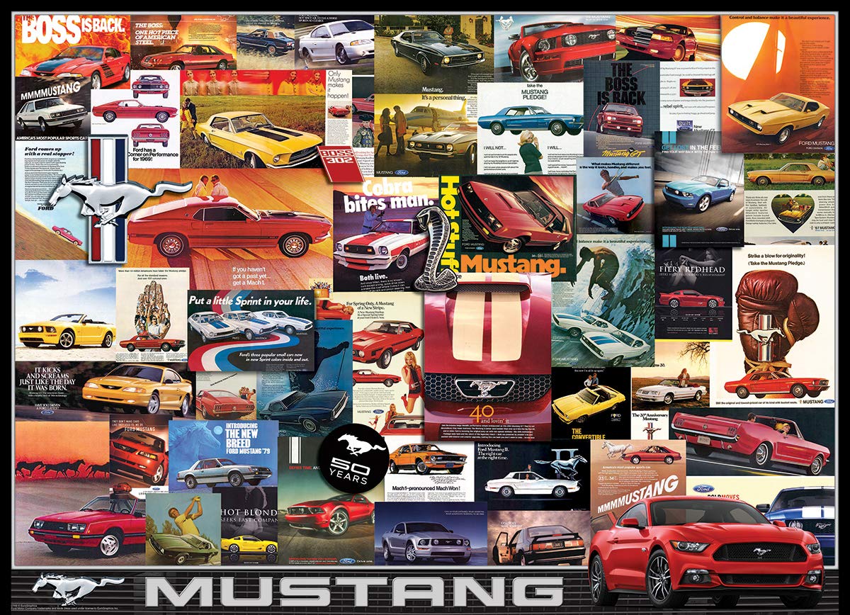 Foto 2 | Rompecabezas Eurographics Ford Mustang Vintage Ads 1000 Piezas - Venta Internacional.