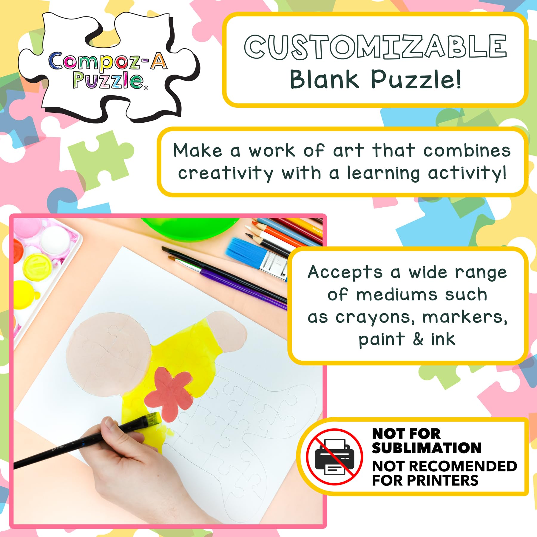 Foto 4 pulgar | Blank Puzzles Hygloss Con Forma De Persona, 8,5 X 10,5 Cm, 24 Puzles - Venta Internacional.