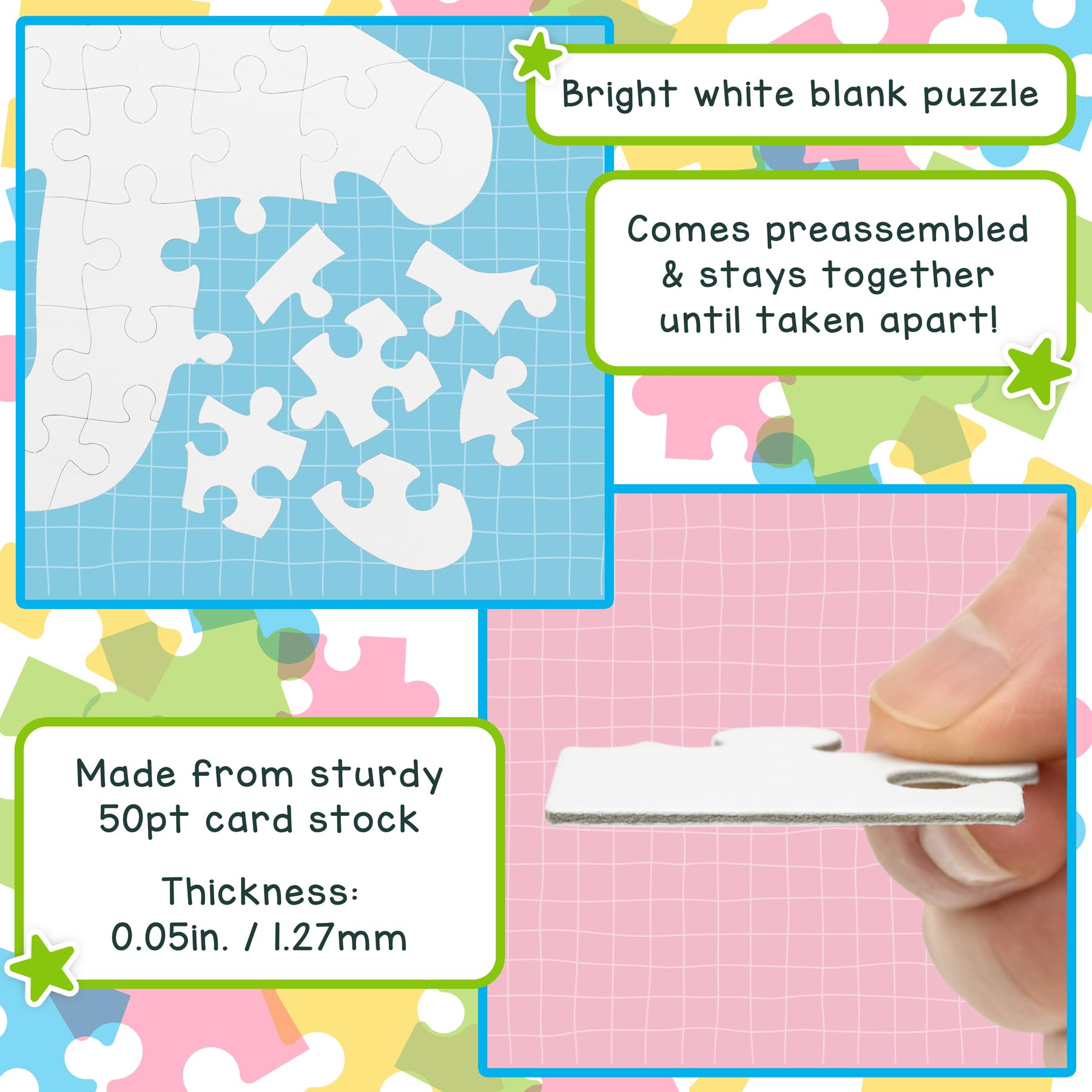 Foto 5 pulgar | Blank Puzzles Hygloss Con Forma De Persona, 8,5 X 10,5 Cm, 24 Puzles - Venta Internacional.