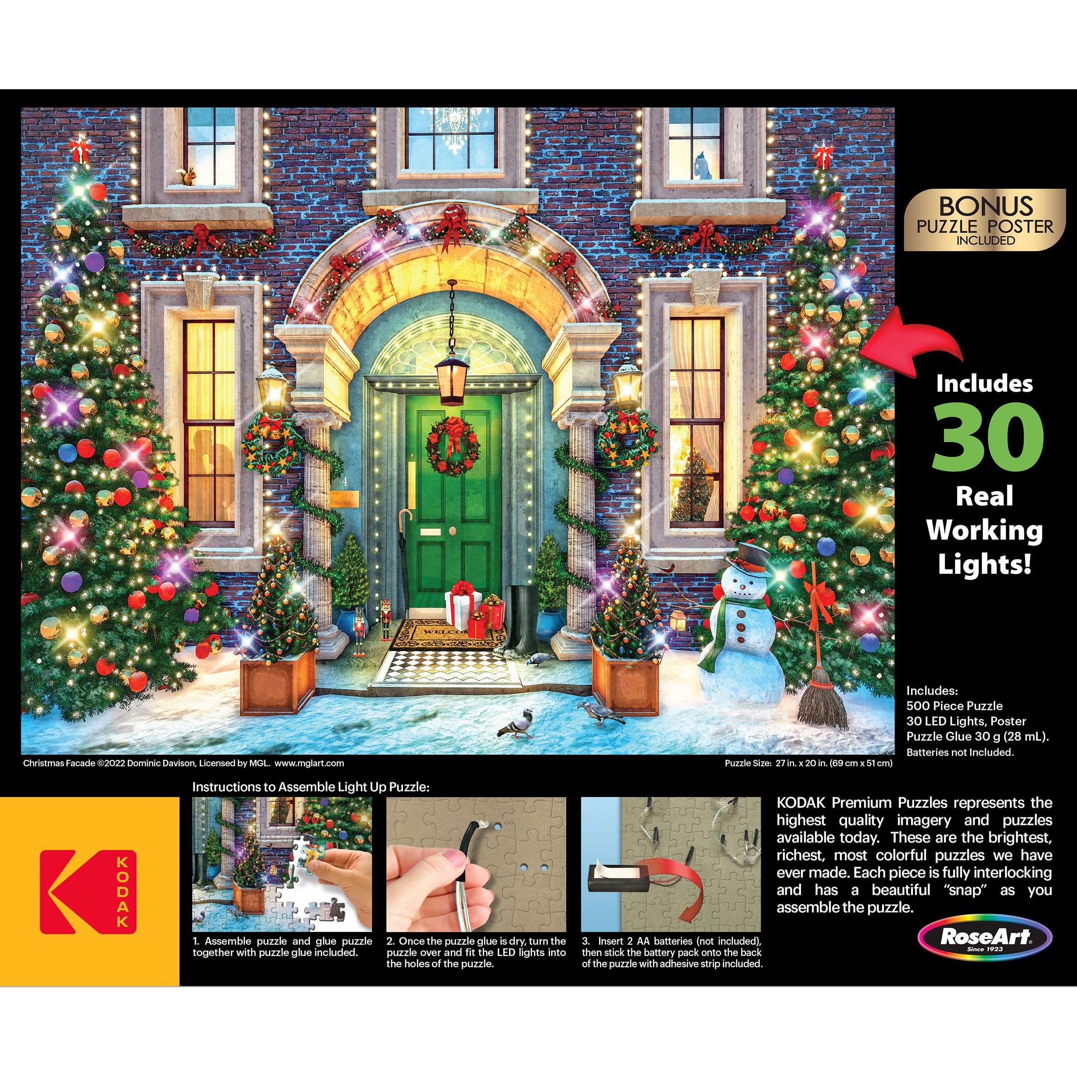 Foto 5 pulgar | Rompecabezas Roseart Kodak Premium Holiday Light Up, 500 Unidades - Venta Internacional.