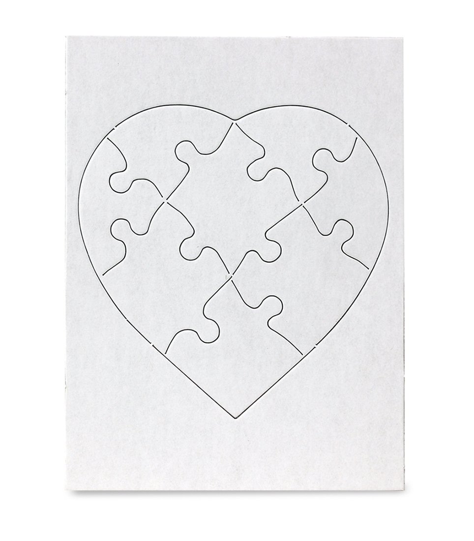Foto 1 | Puzle En Forma De Corazón En Blanco Hygloss Products, 6 X 8 Pulgadas, 8 Piezas - Venta Internacional.