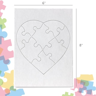 Foto 2 | Puzle En Forma De Corazón En Blanco Hygloss Products, 6 X 8 Pulgadas, 8 Piezas - Venta Internacional.