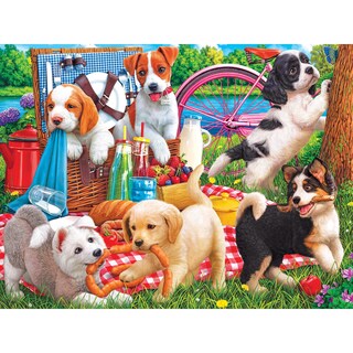 Foto 1 | Rompecabezas Roseart Kodak Premium Puppies On A Picnic, 350 Piezas - Venta Internacional.