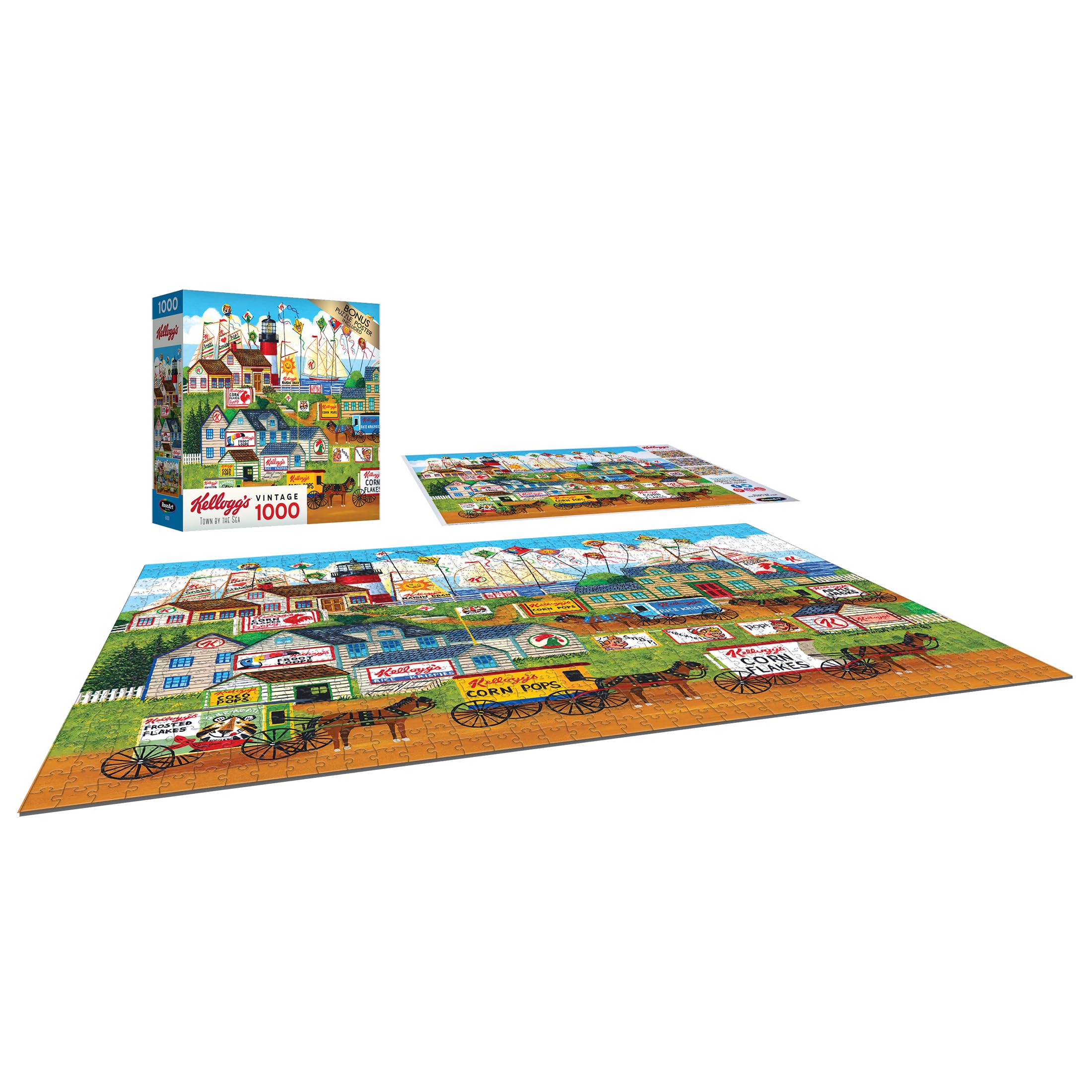 Foto 6 | Rompecabezas Roseart Kellogg's Town By The Sea 1000 Piezas - Venta Internacional.