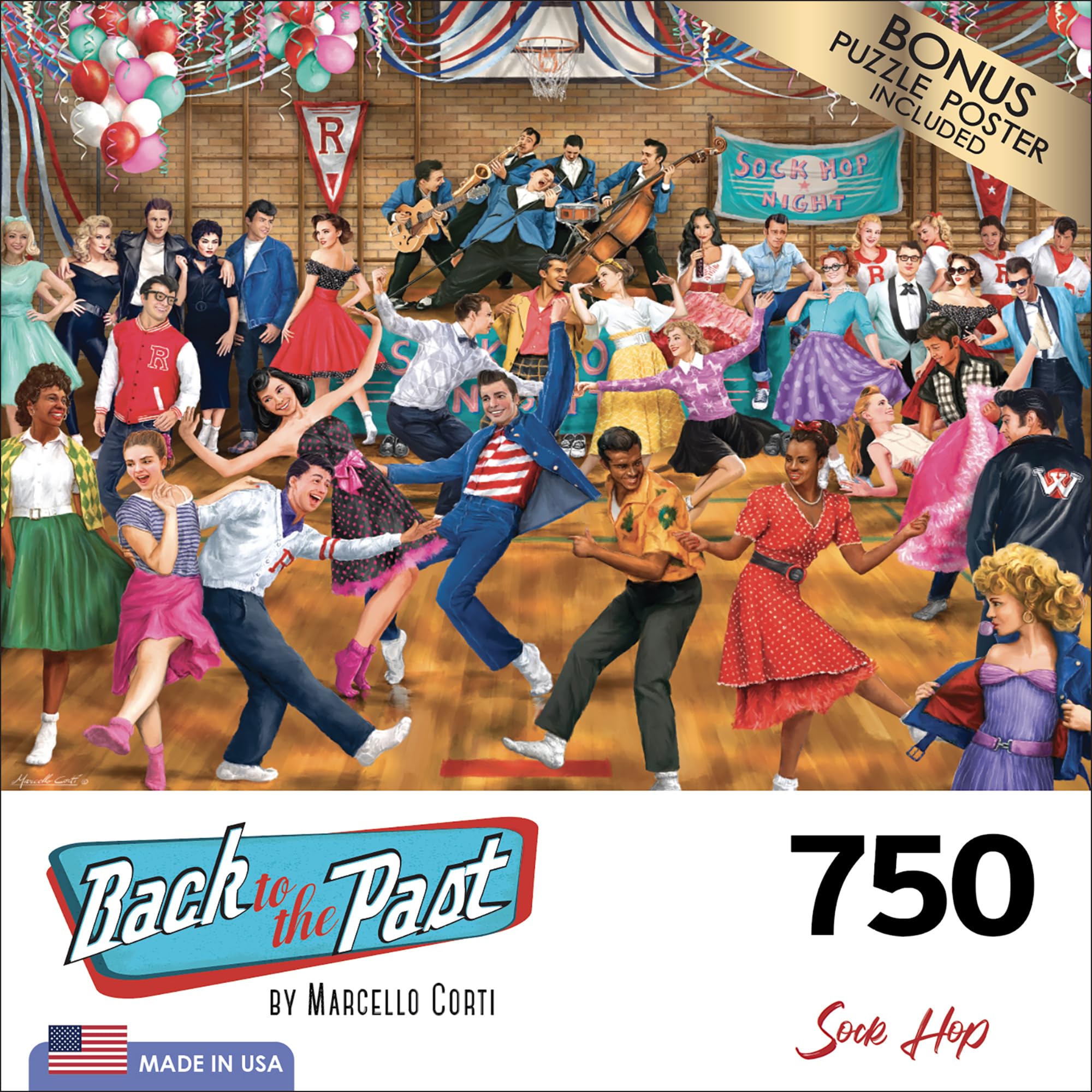 Foto 5 pulgar | Rompecabezas Roseart Back To The Past Sock Hop 750 Piezas - Venta Internacional.