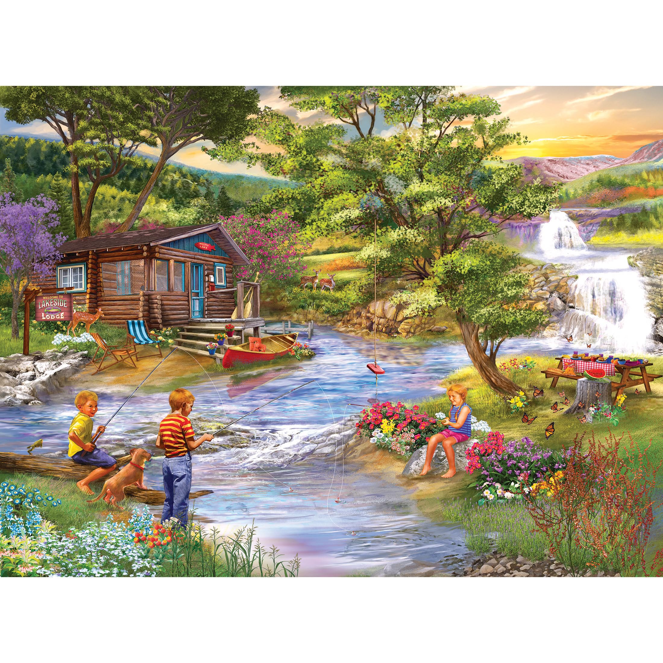 Foto 1 | Rompecabezas Roseart Chris Bigelow Pescando Desde Los Bancos - Venta Internacional.