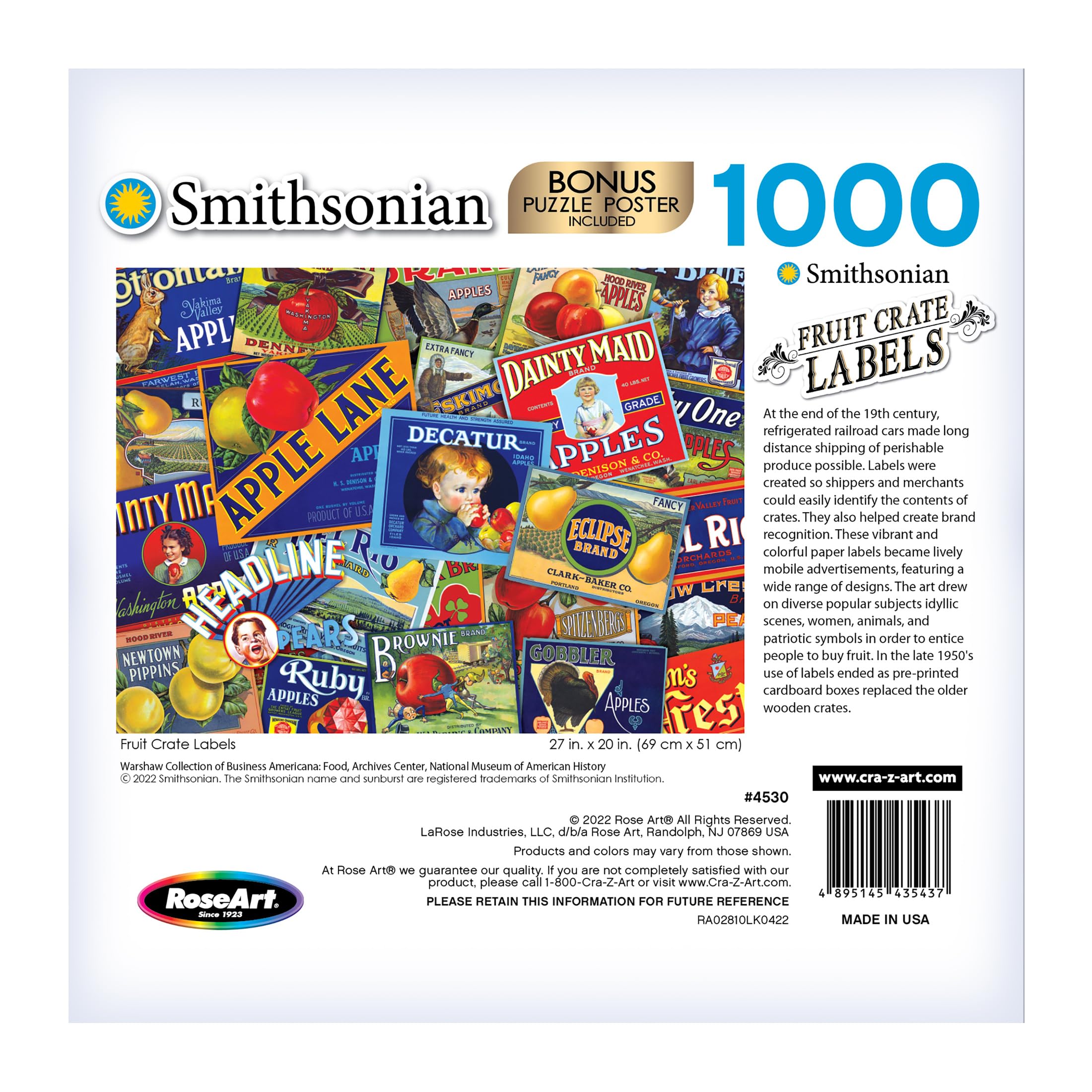 Foto 5 | Rompecabezas Roseart Smithsonian Archives 1000 Piezas - Venta Internacional.
