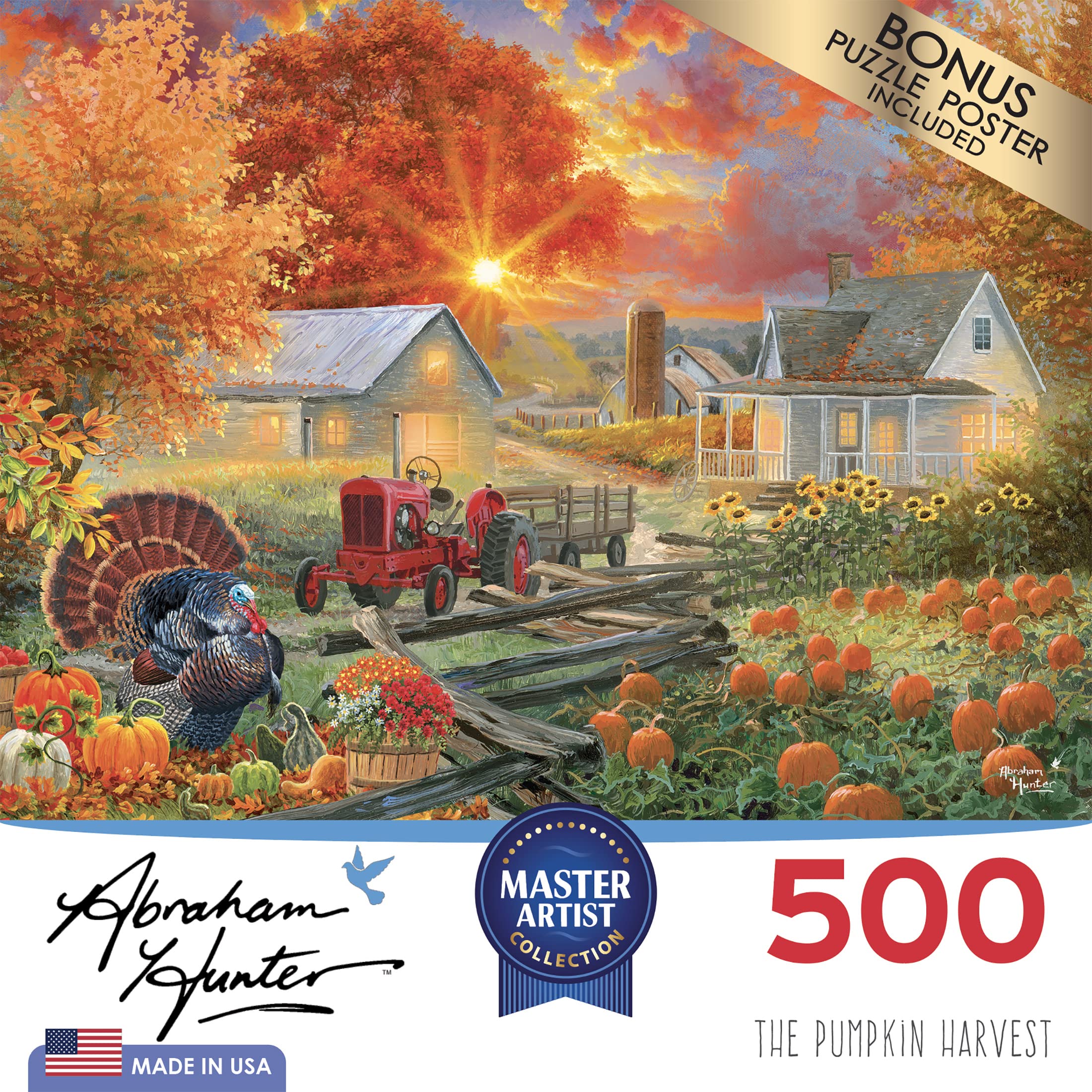 Foto 3 | Rompecabezas Roseart Abraham Hunter The Pumpkin Harvest, 500 Unidades - Venta Internacional.