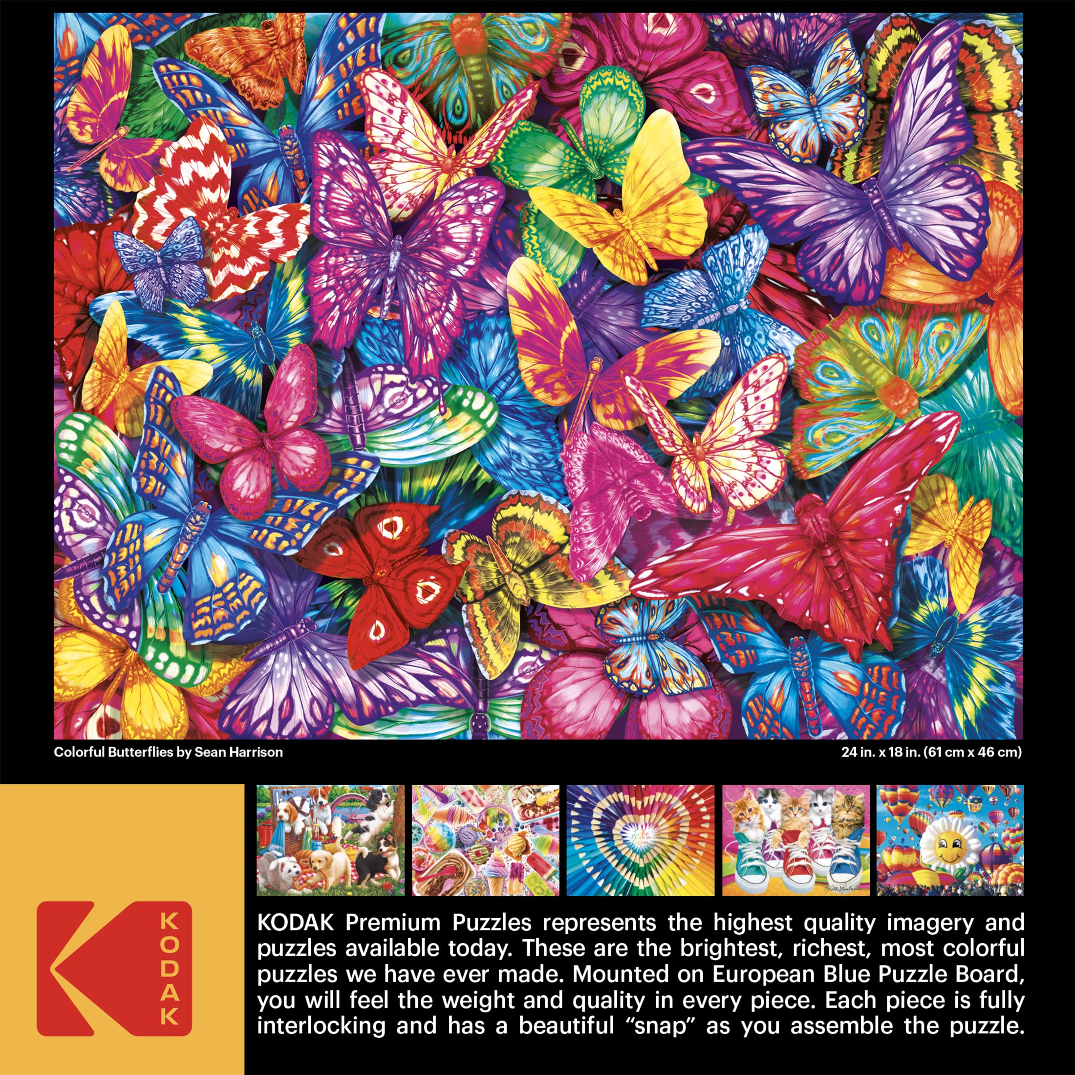 Foto 6 pulgar | Rompecabezas Roseart Kodak Premium Con Mariposas Coloridas, 350 Unidades - Venta Internacional.