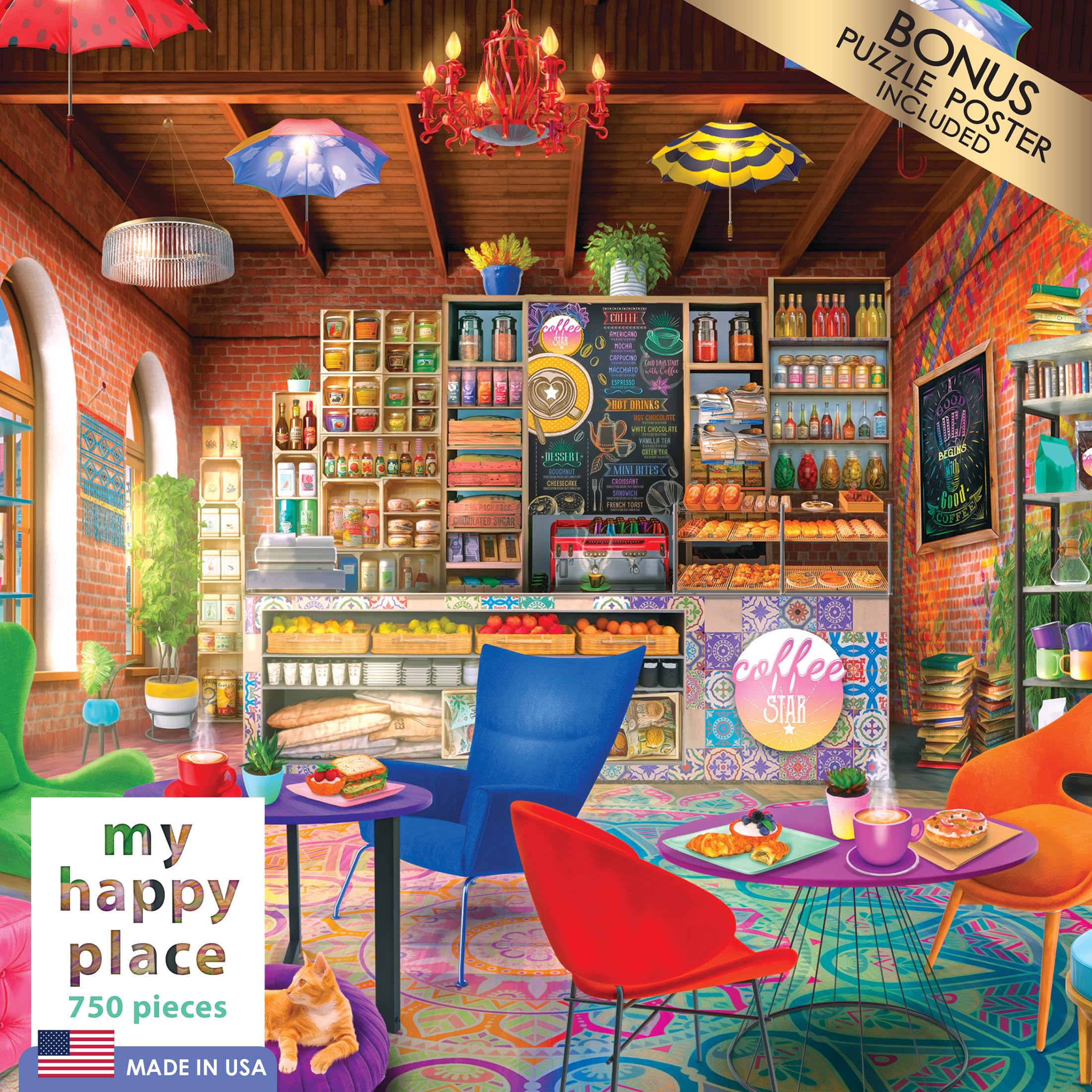 Foto 4 pulgar | Rompecabezas Roseart My Happy Place Boho Coffeeshop, 750 Piezas - Venta Internacional.