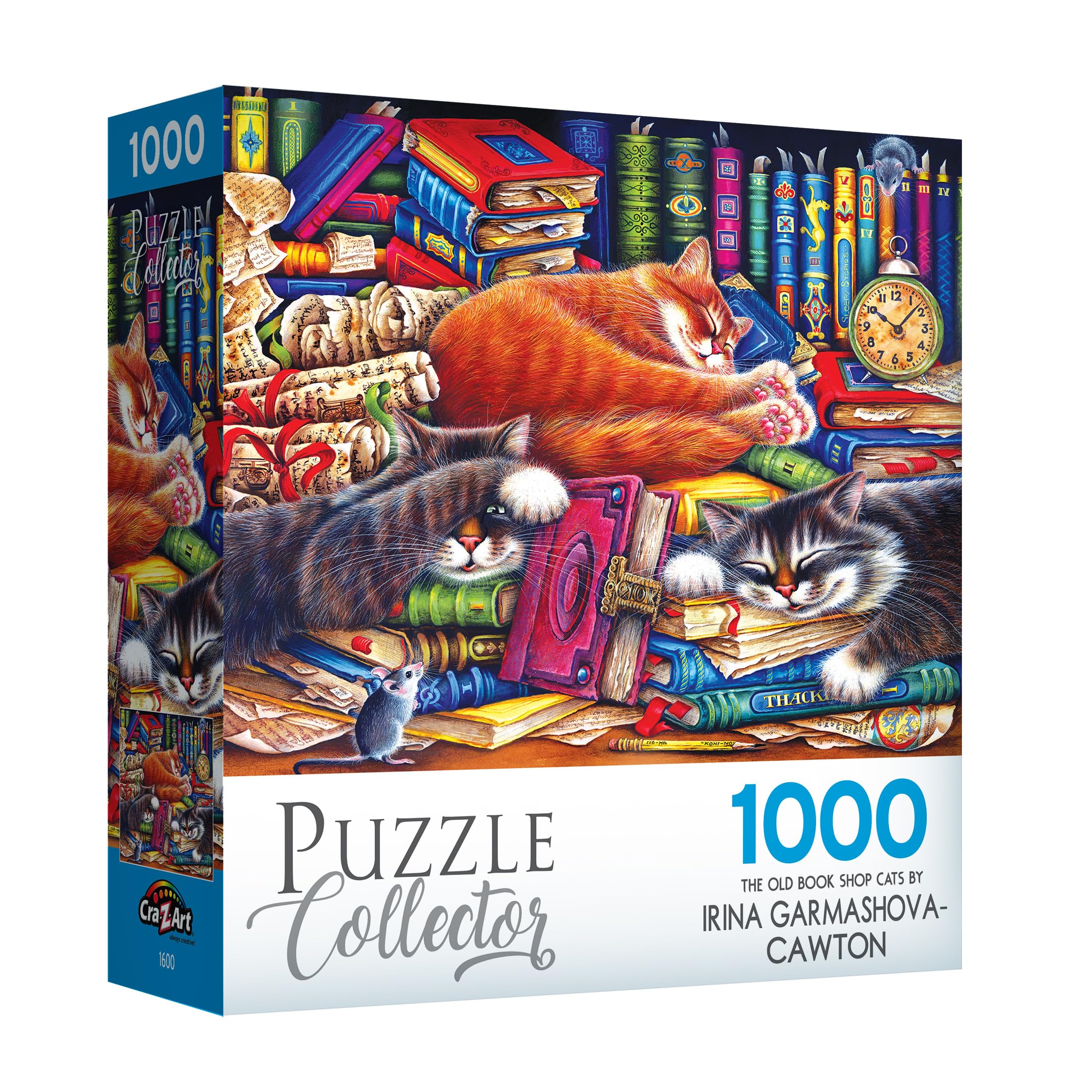 Foto 2 | Rompecabezas Roseart Puzzle Collector The Old Book Shops Cats - Venta Internacional.