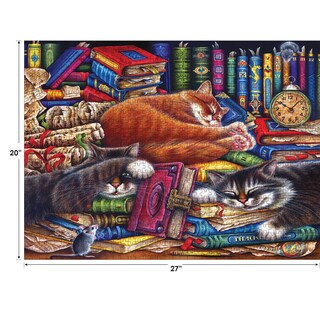 Foto 4 | Rompecabezas Roseart Puzzle Collector The Old Book Shops Cats - Venta Internacional.