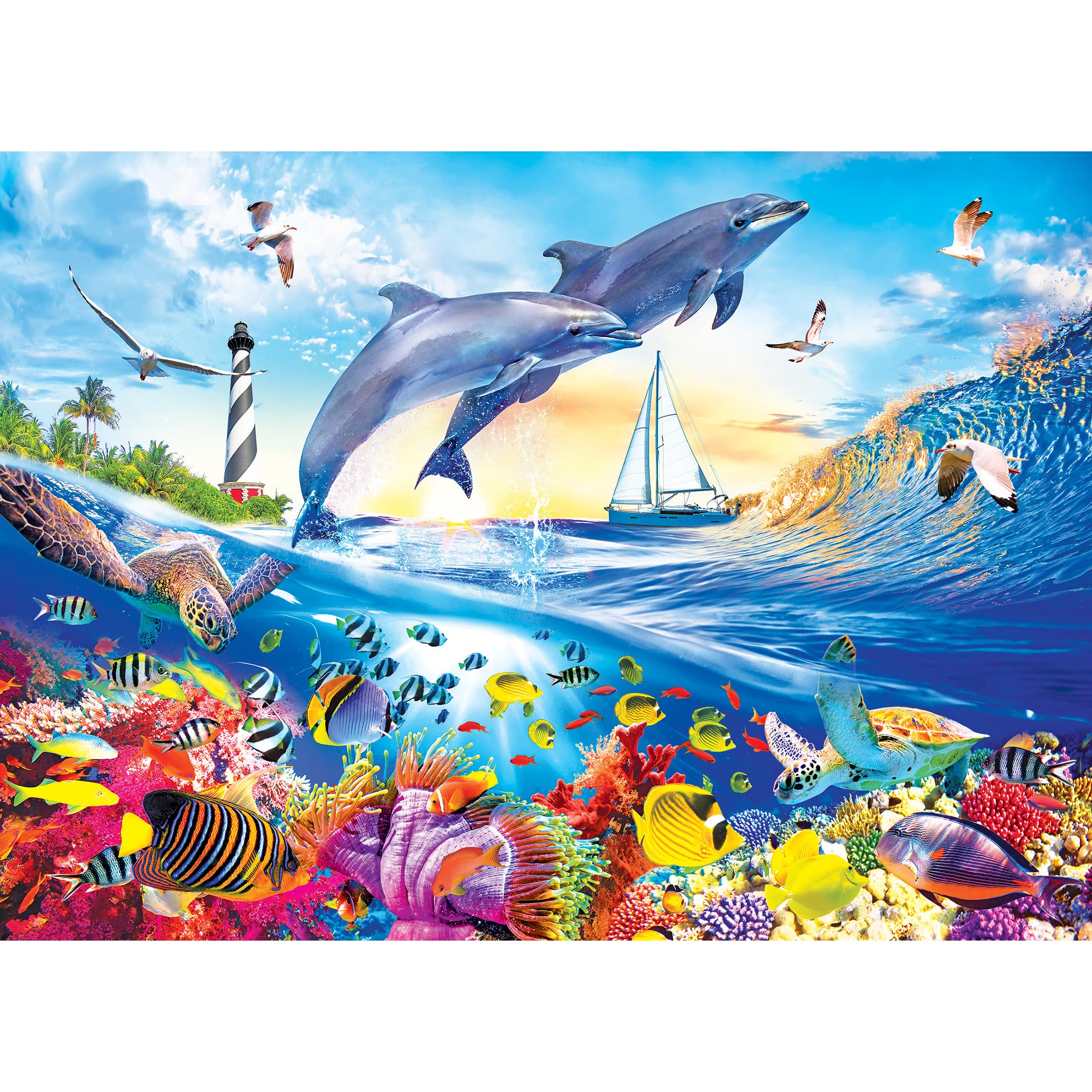 Foto 2 pulgar | Rompecabezas Roseart Kodak Premium Playful Summer Dolphins - Venta Internacional.