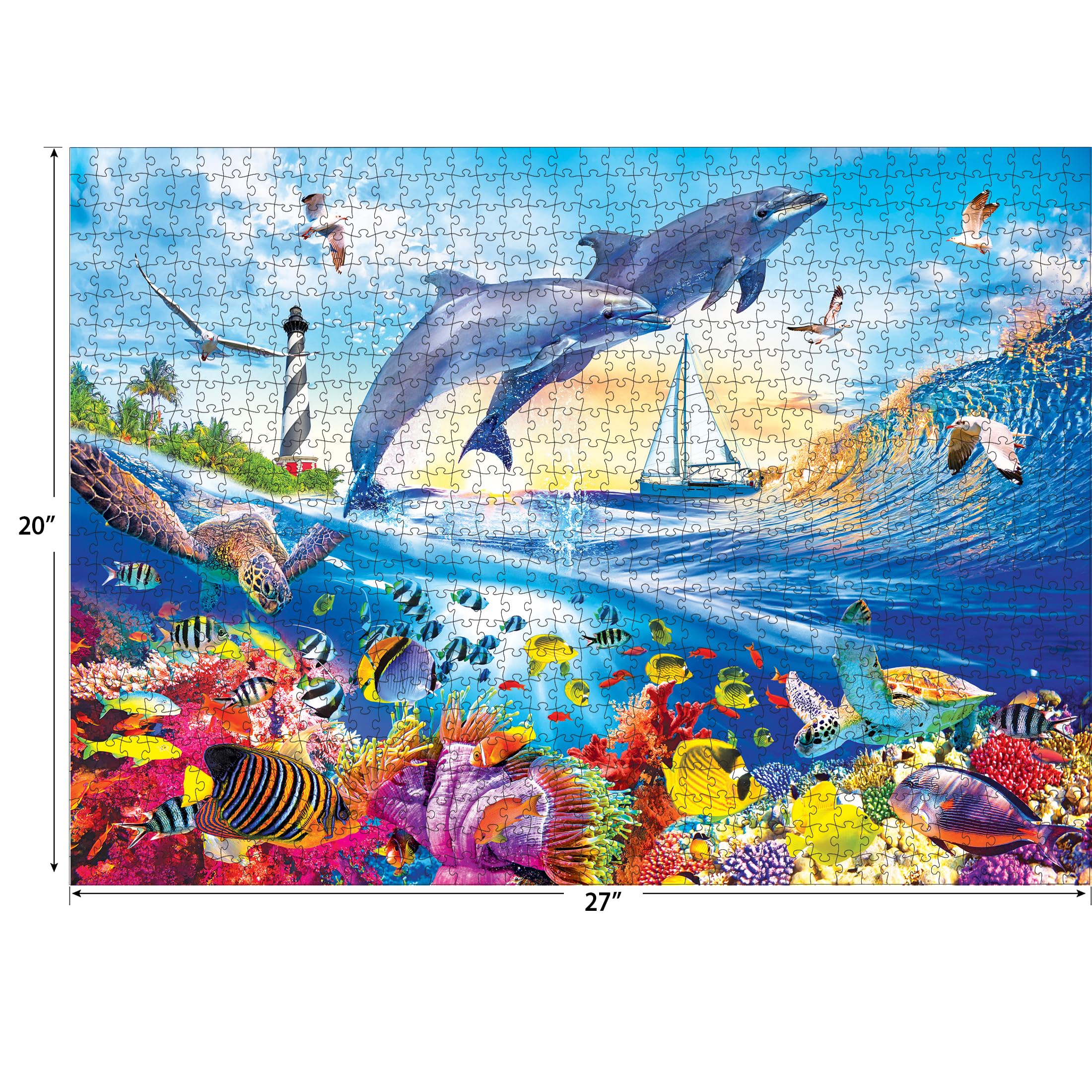 Foto 3 | Rompecabezas Roseart Kodak Premium Playful Summer Dolphins - Venta Internacional.