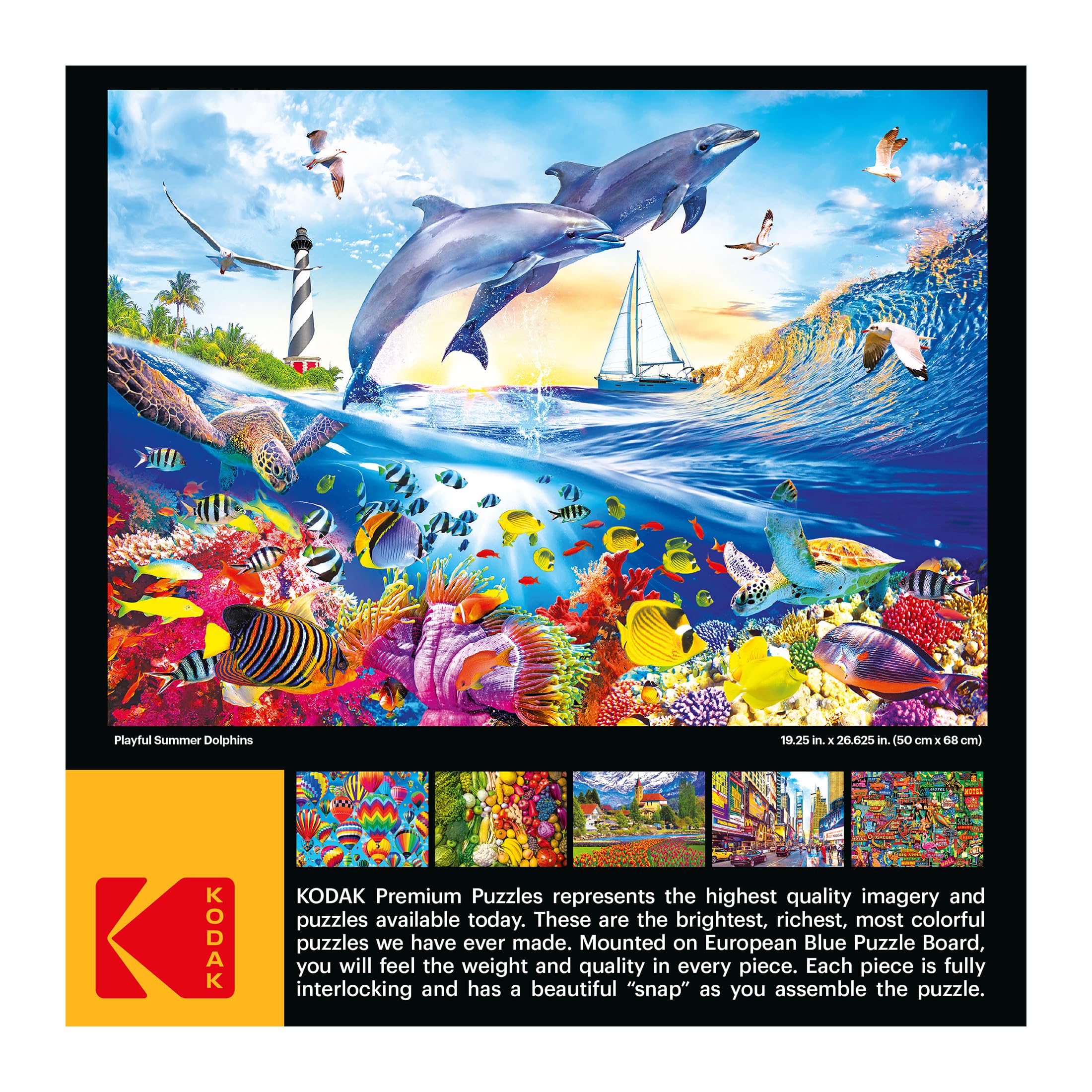 Foto 6 pulgar | Rompecabezas Roseart Kodak Premium Playful Summer Dolphins - Venta Internacional.