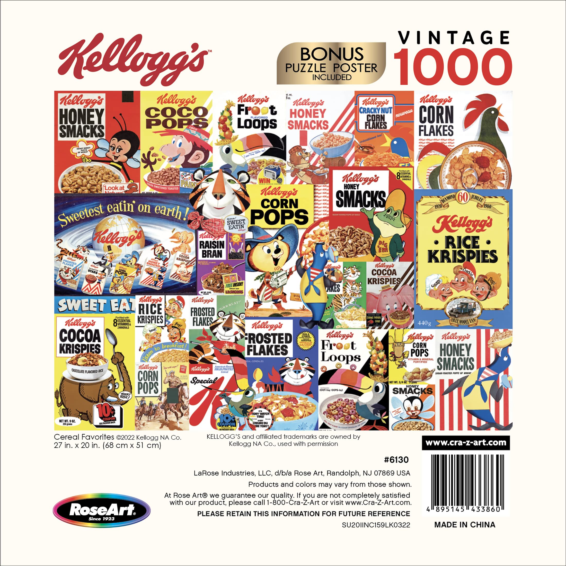 Foto 5 pulgar | Rompecabezas Roseart Kellogg's Cereal Favorites, 1000 Piezas - Venta Internacional.
