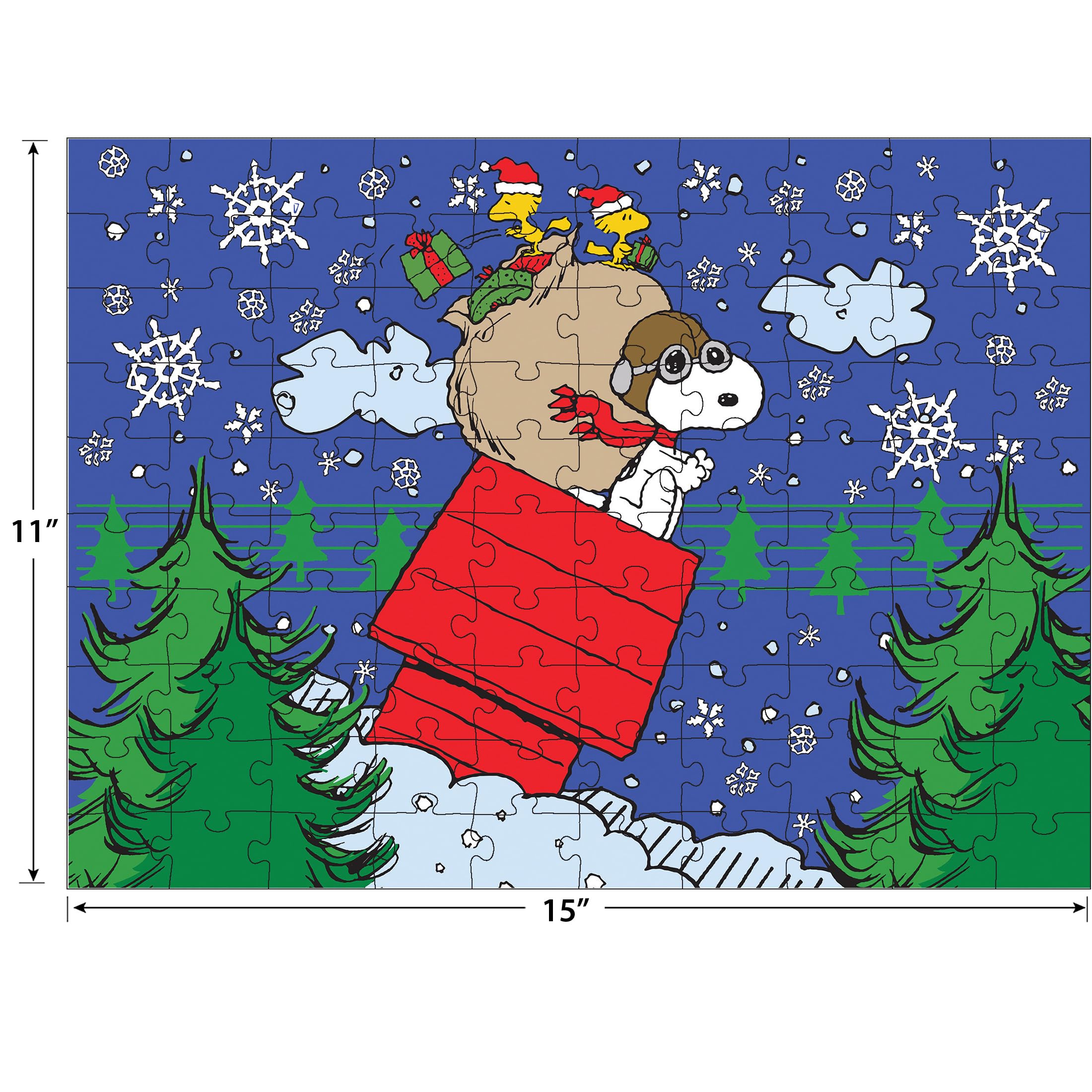 Foto 3 | Rompecabezas Roseart Peanuts Snoopy's Christmas, 100 Piezas - Venta Internacional.