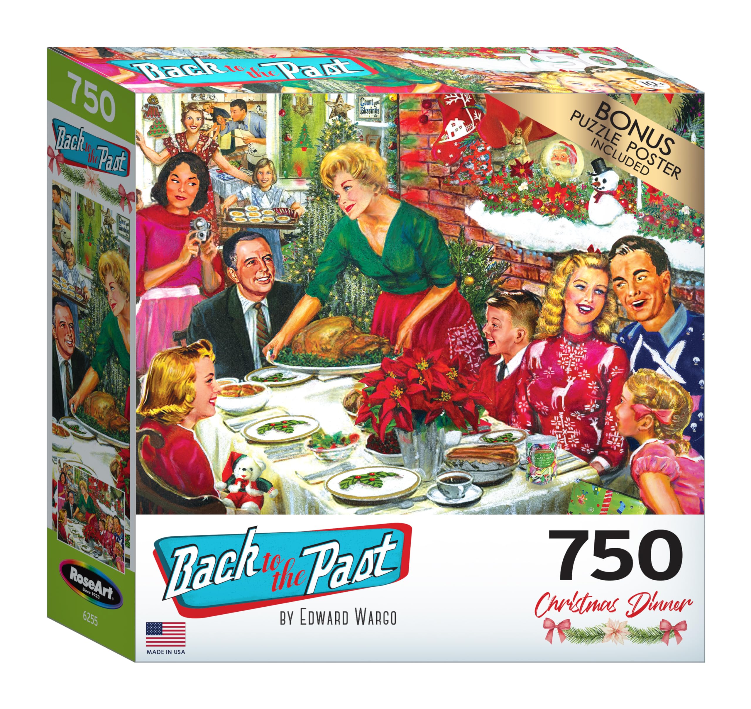 Foto 2 | Rompecabezas Roseart Back To The Past Christmas Dinner, 750 Unidades - Venta Internacional.