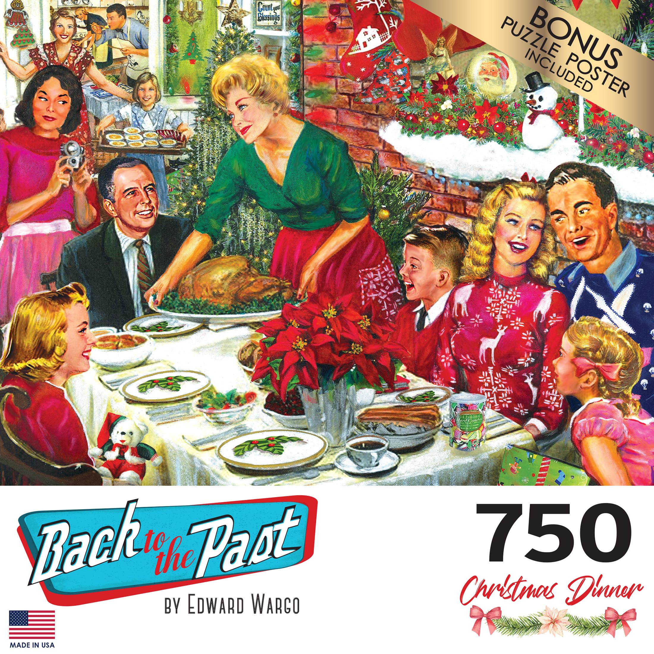Foto 5 pulgar | Rompecabezas Roseart Back To The Past Christmas Dinner, 750 Unidades - Venta Internacional.