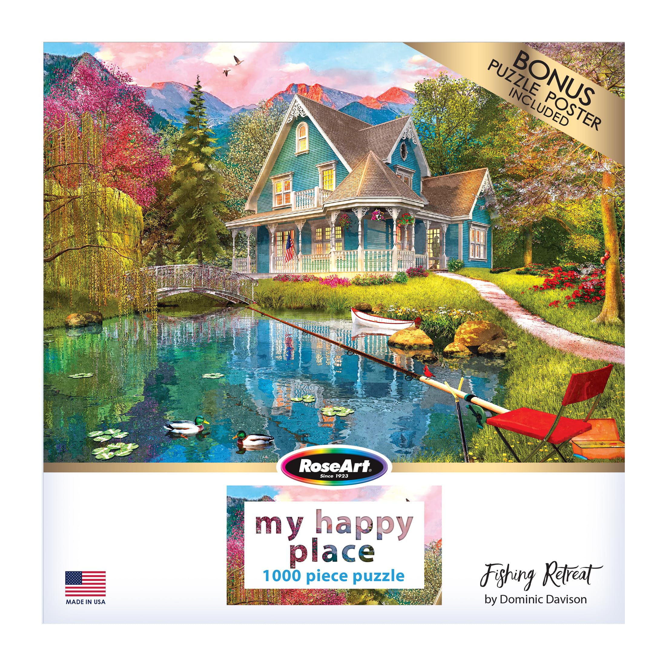 Foto 5 pulgar | Rompecabezas Roseart My Happy Place Fishing Retreat, 1000 Unidades - Venta Internacional.