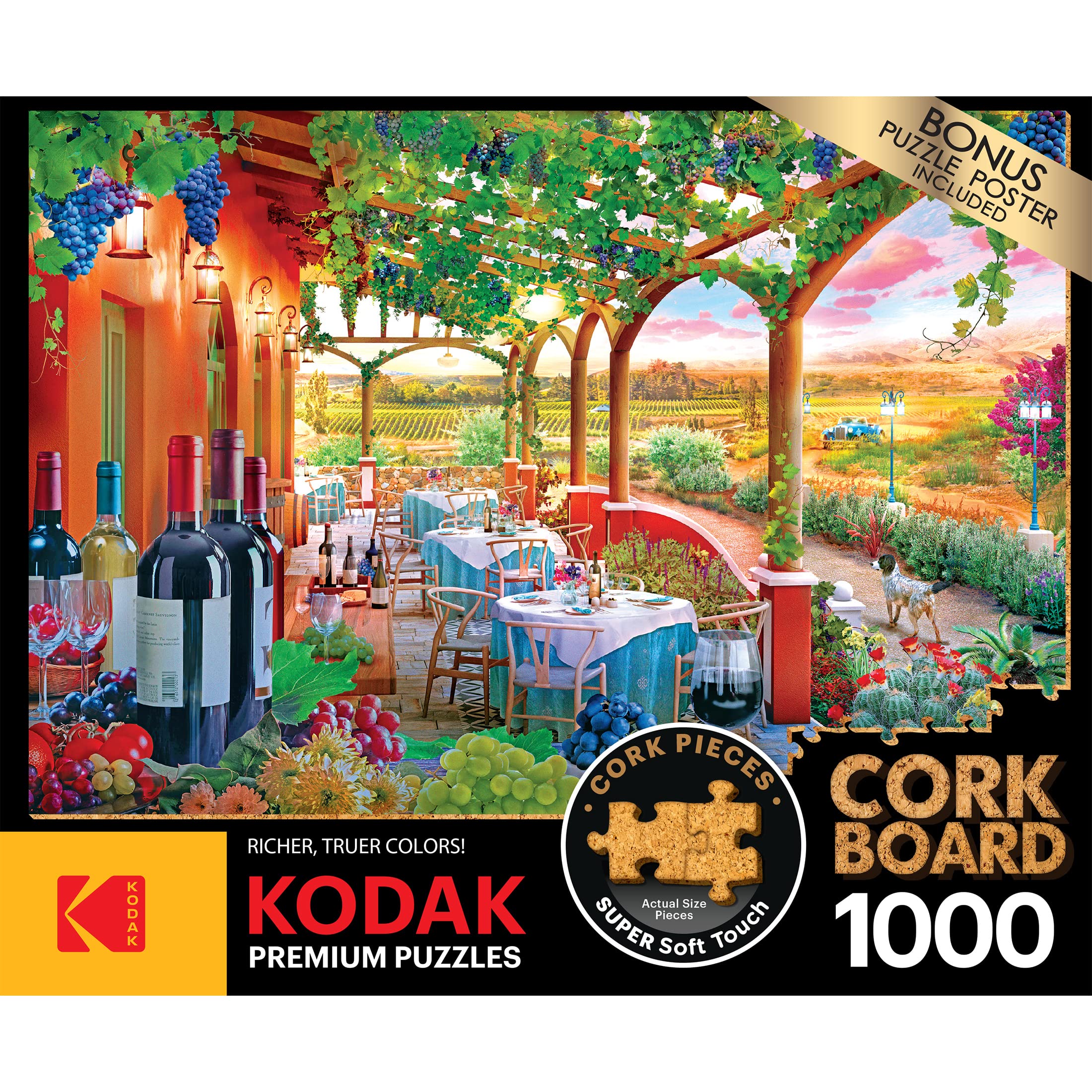 Foto 5 pulgar | Rompecabezas Roseart Kodak Premium Cork Wine Country, 1000 Unidades - Venta Internacional.