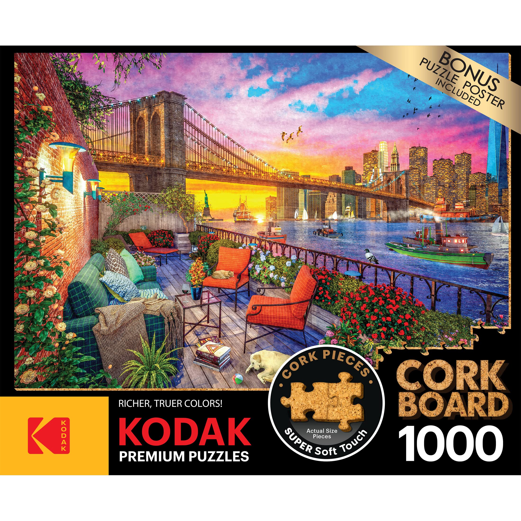 Foto 4 | Rompecabezas Roseart Kodak Premium Cork 1000 Piezas Para Adultos - Venta Internacional.