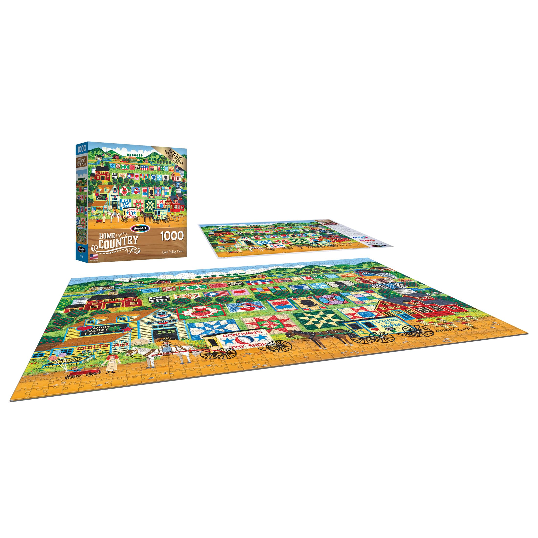 Foto 4 pulgar | Rompecabezas Roseart Home Country Quilt Valley Farm 1000 Piezas - Venta Internacional.