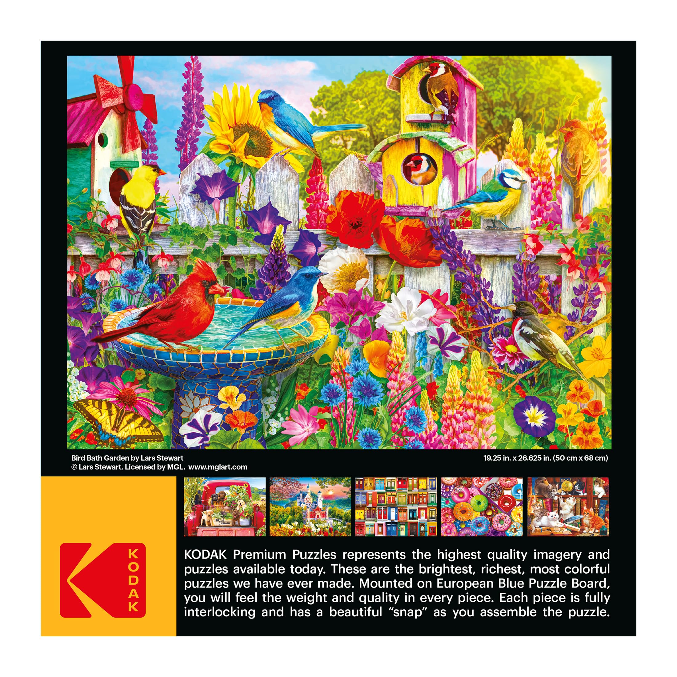 Foto 5 | Rompecabezas Roseart Kodak Premium Bird Bath Garden 1000 Unidades - Venta Internacional.