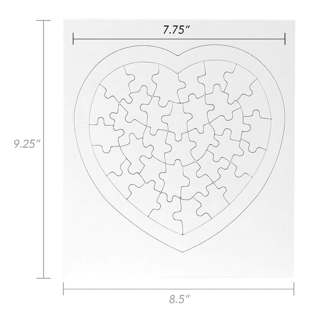 Foto 2 | Blank Puzzles Hygloss Con Forma De Corazón, 8,5 X 9,5 Cm, 100 Rompecabezas - Venta Internacional.