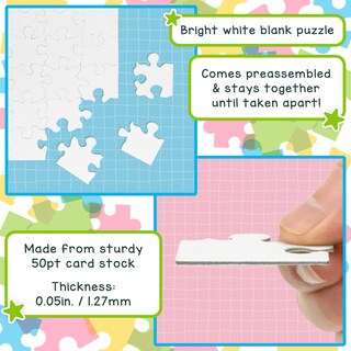 Foto 3 | Blank Puzzles Hygloss Con Forma De Corazón, 8,5 X 9,5 Cm, 100 Rompecabezas - Venta Internacional.