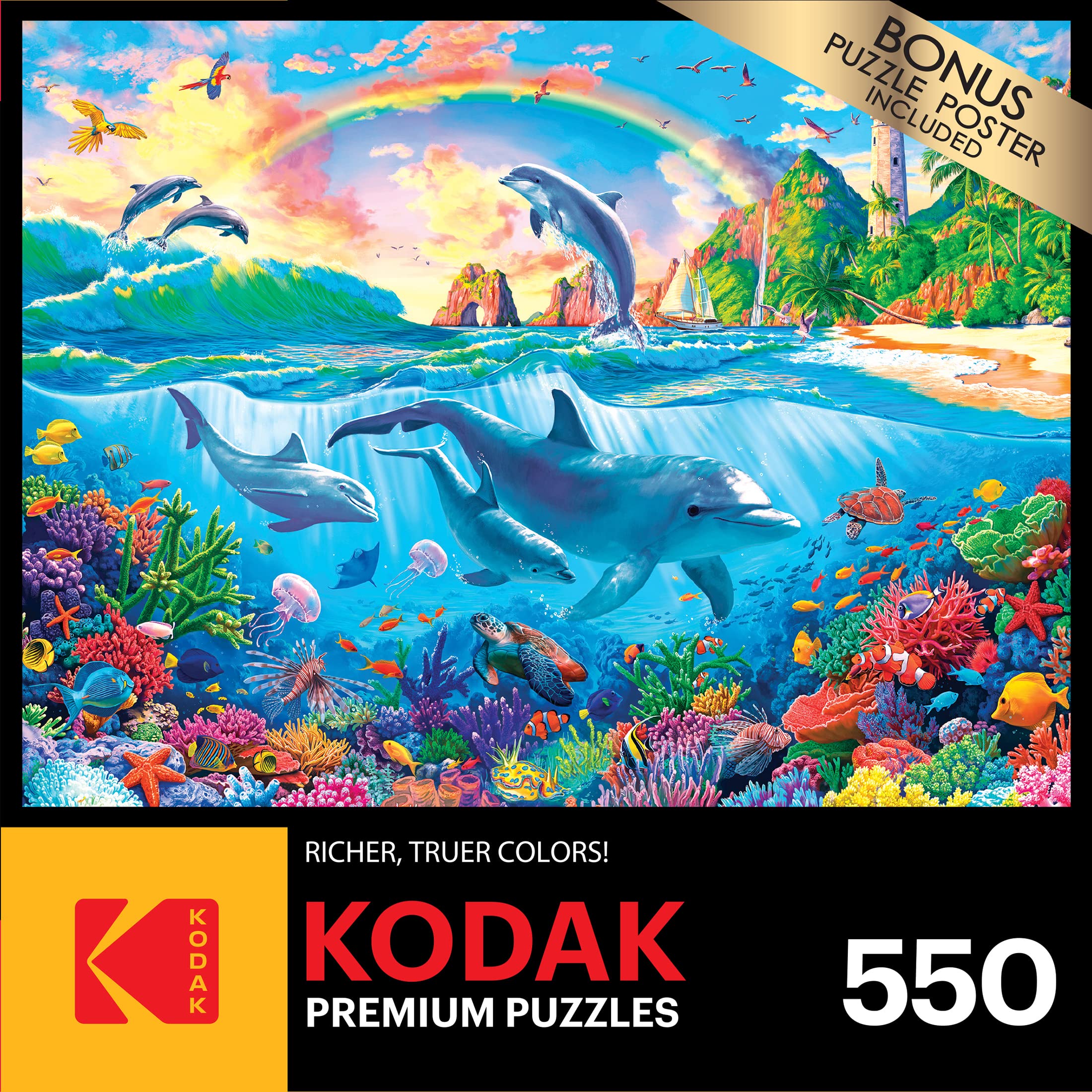 Foto 5 pulgar | Rompecabezas Roseart Kodak Premium Dolphin Paradise 550 Piezas - Venta Internacional.